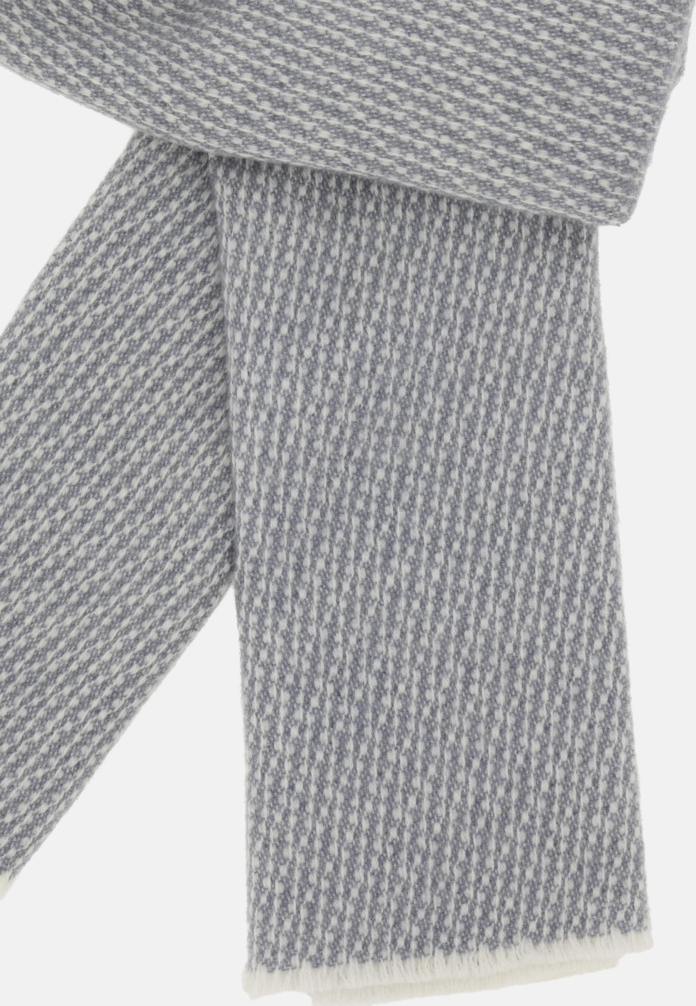 Jacquard Wool Scarf Grey, Grey, large image number 1