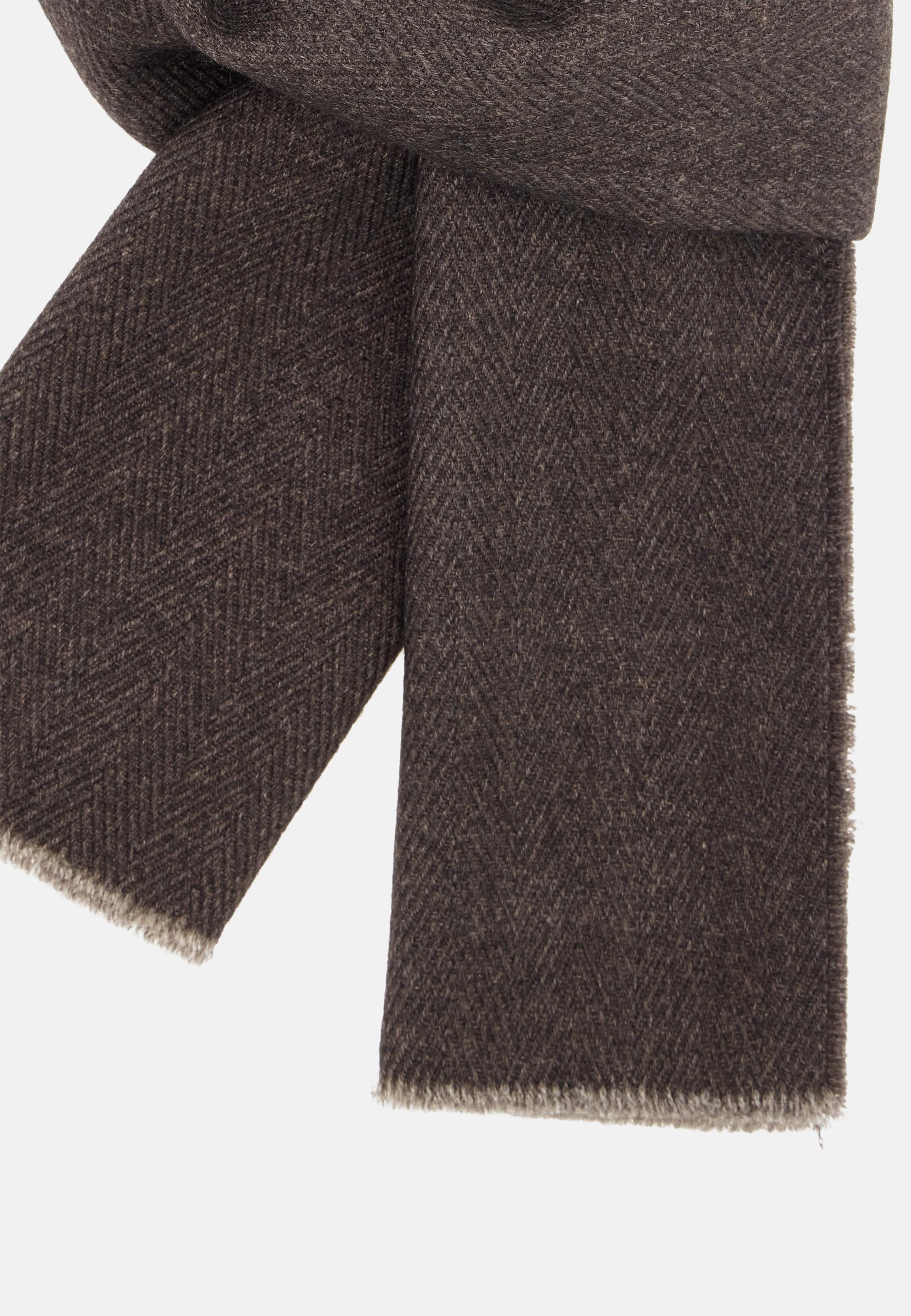 Chevronne Double Print Scarf Brown, Taupe, large image number 1