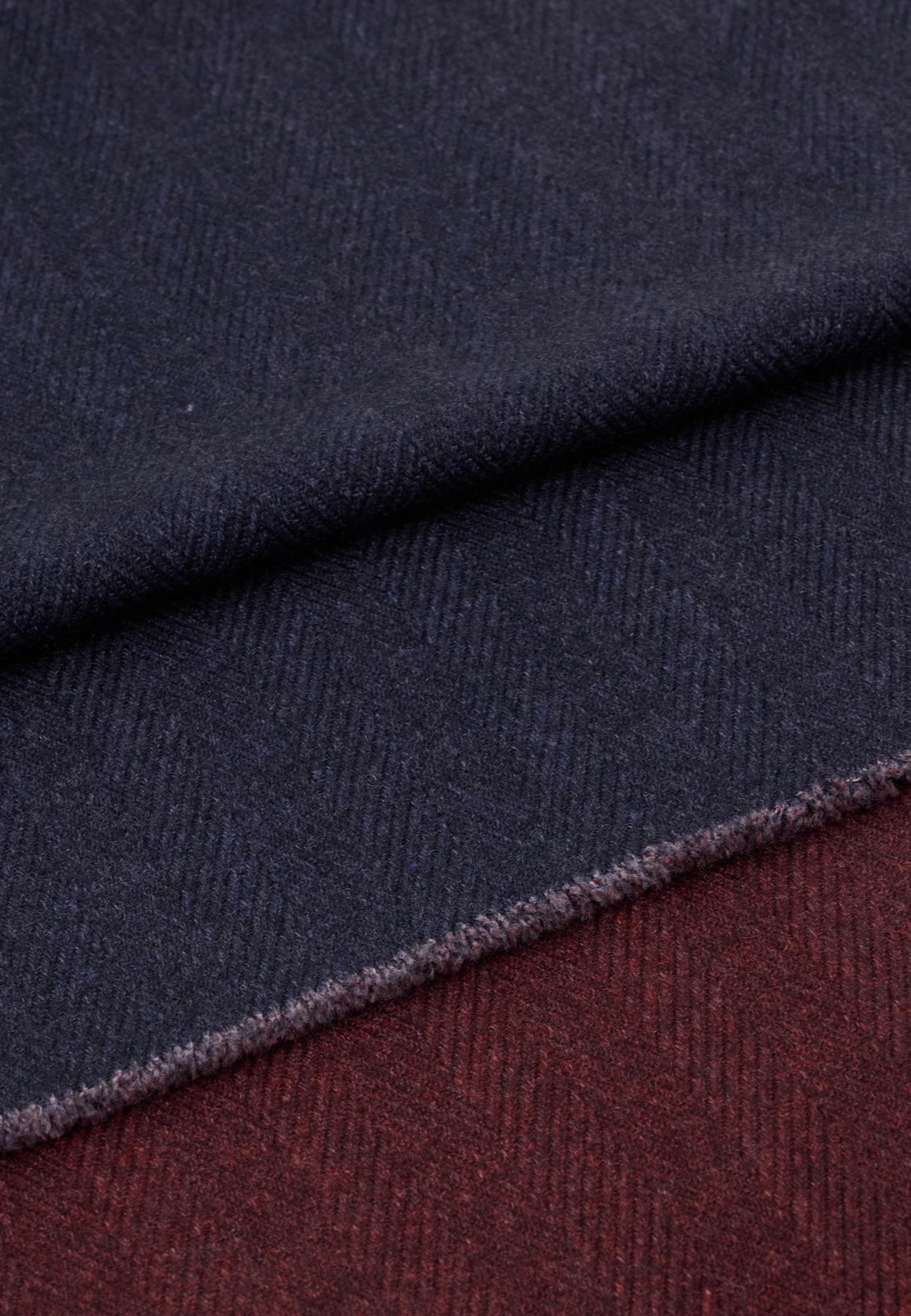 Chevronne Double Print Scarf Navy, Navy blue, large image number 0