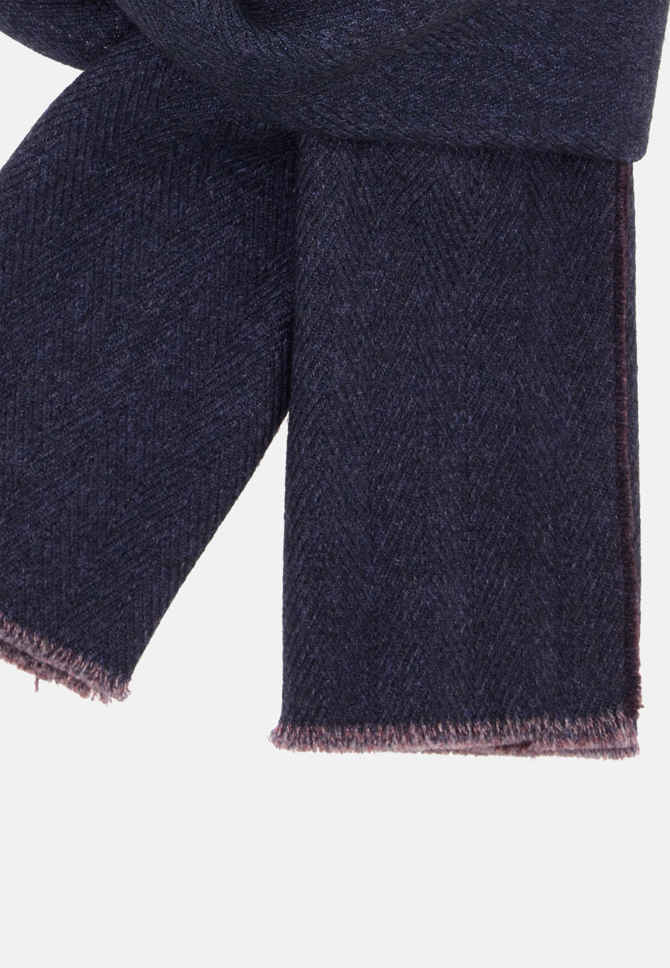 Chevronne Double Print Scarf Navy, Navy blue, large image number 1