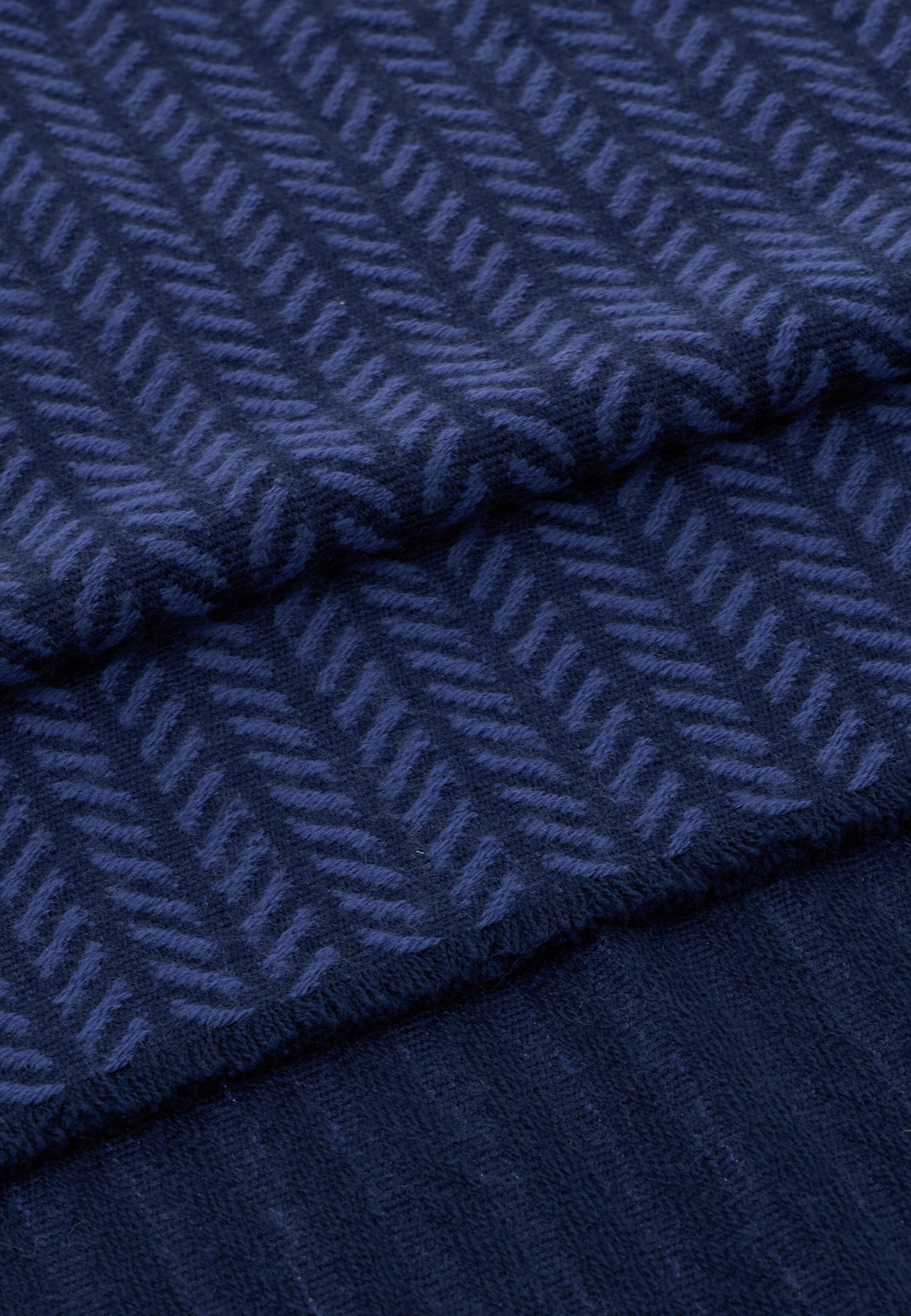 Drill Wool Scarf Navy, 3901_NAVY, large image number 0