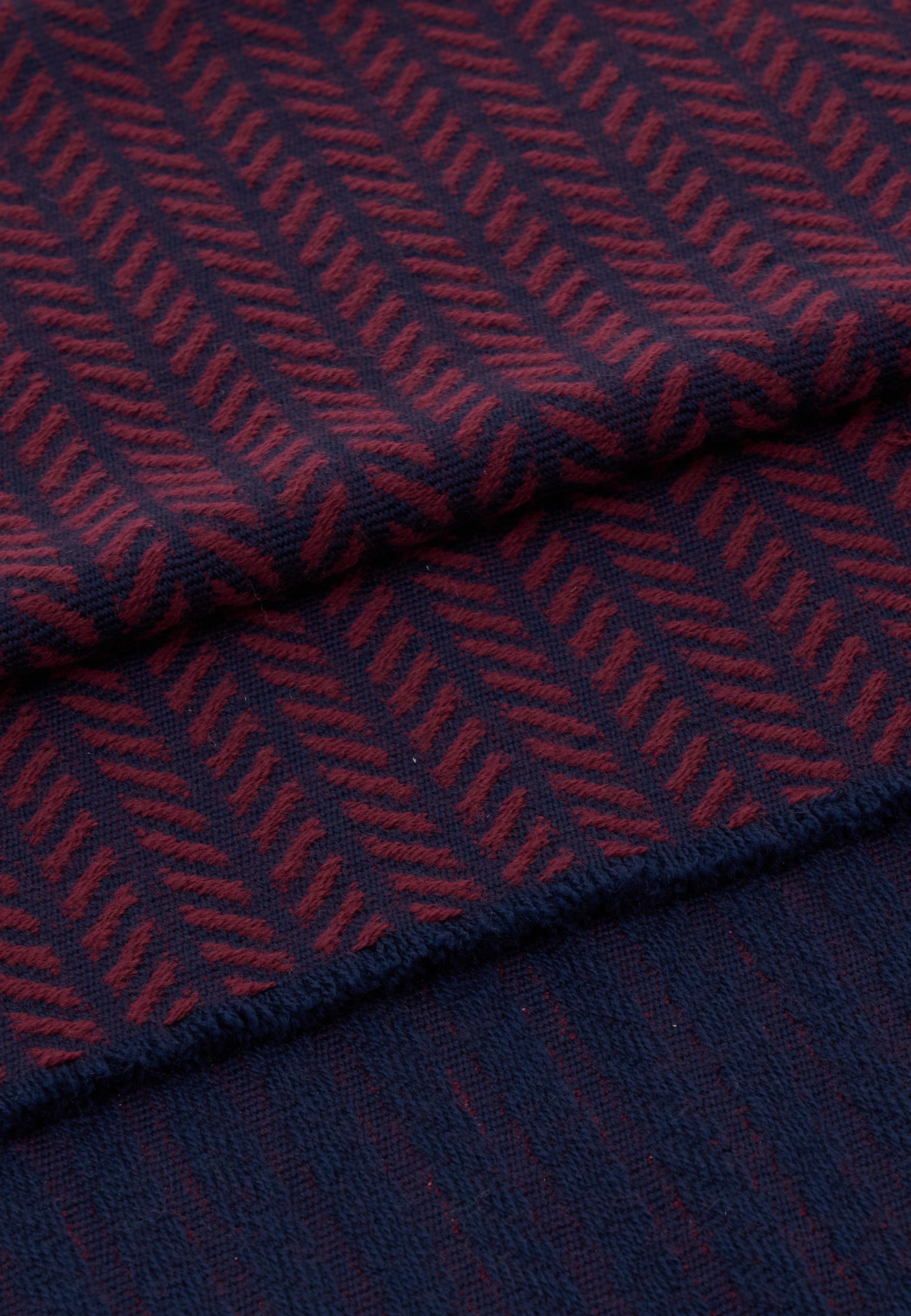 Drill Wool Scarf Burgundy, Burgundy, large image number 0