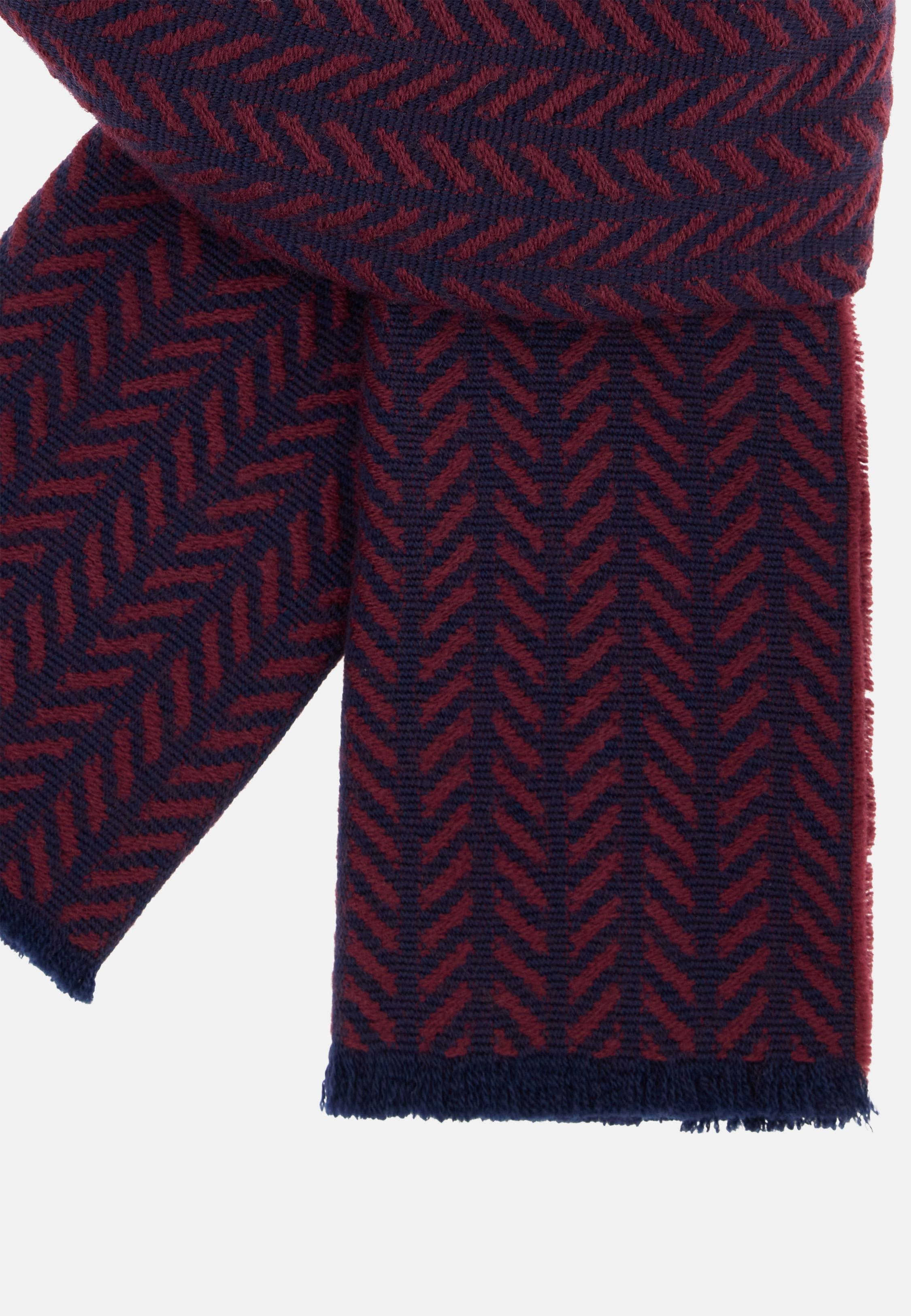 Drill Wool Scarf Burgundy, Burgundy, large image number 1