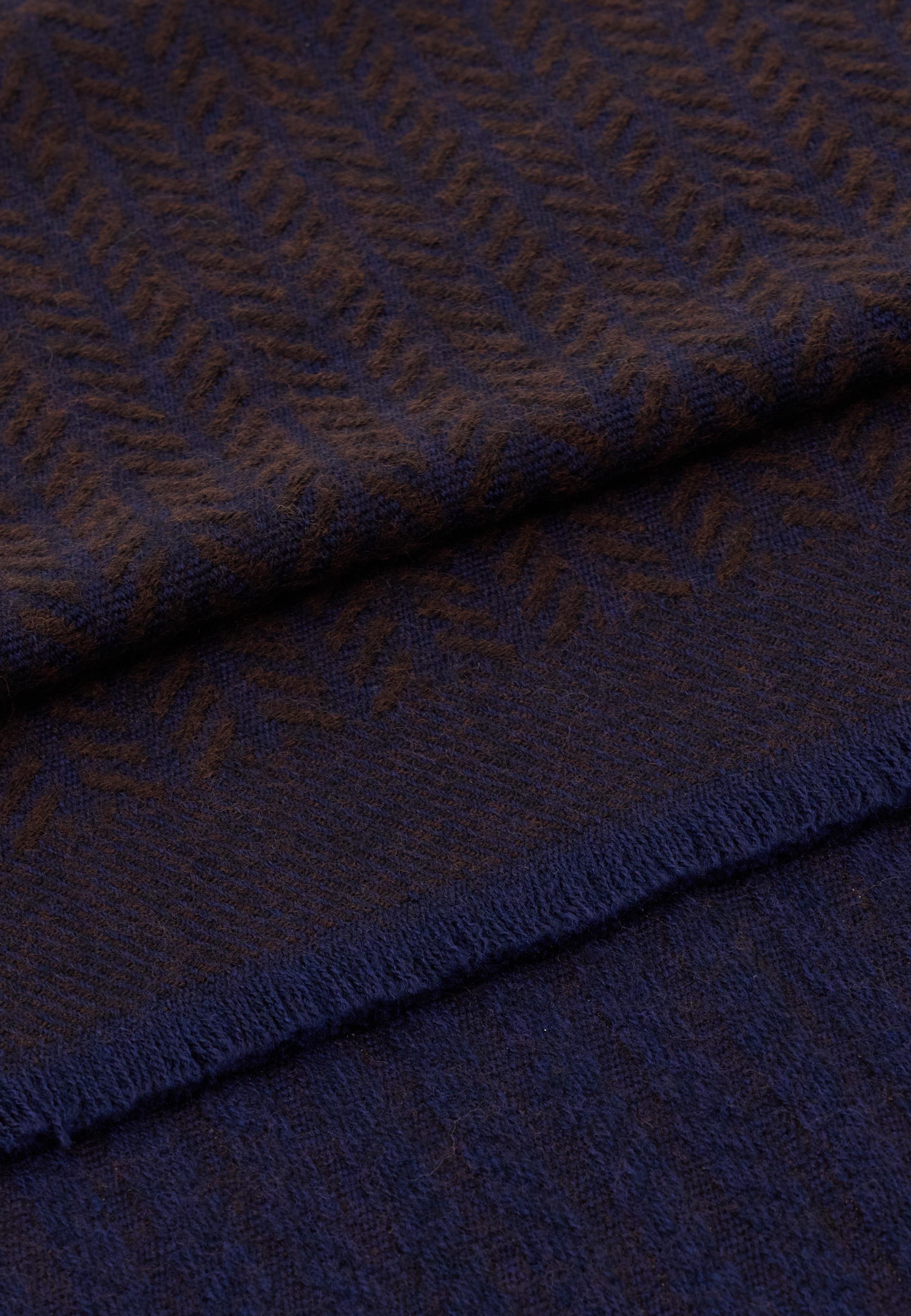 Drill Wool Scarf Brown, Dark brown, medium