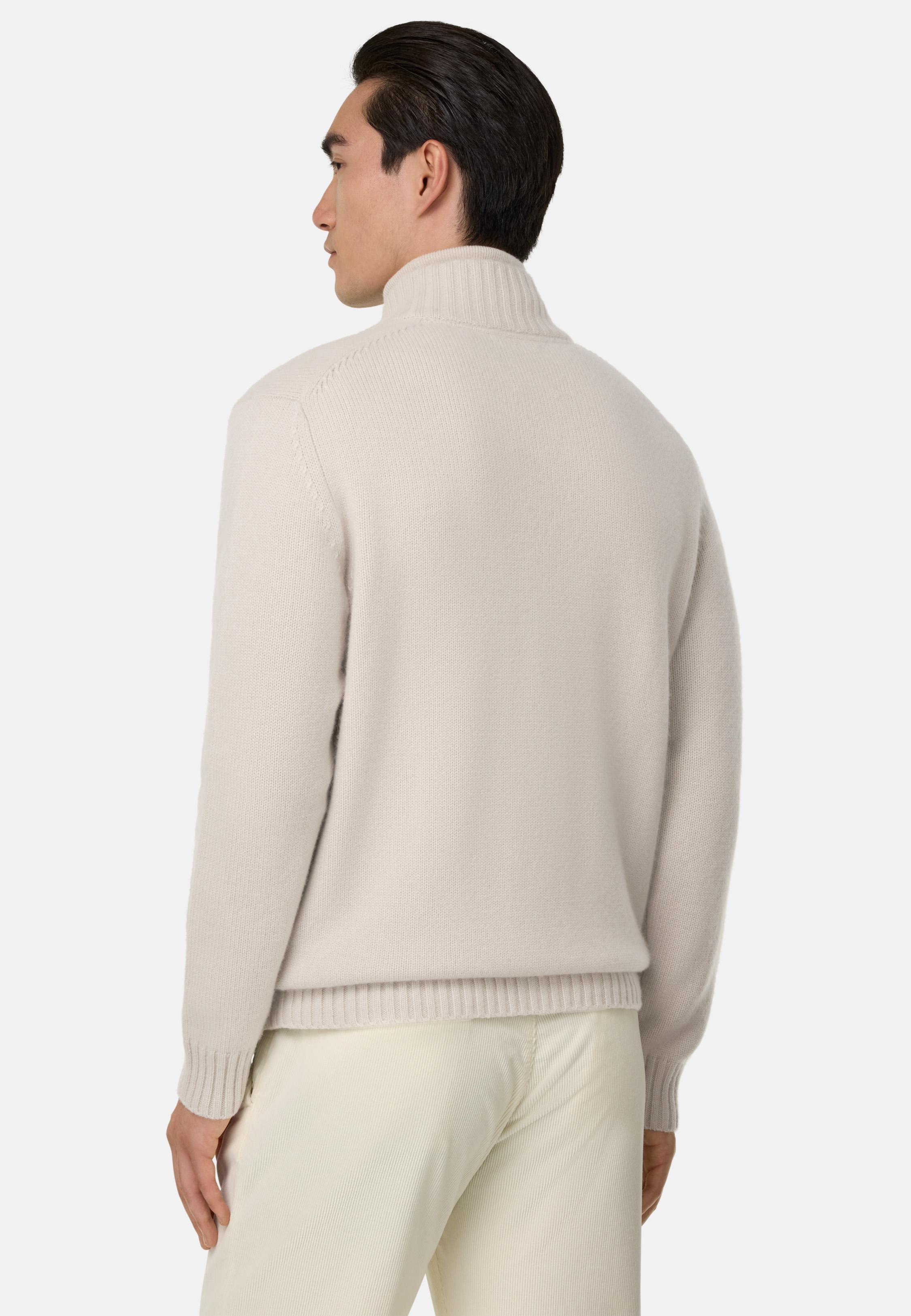 Knitted Cashmere Cardigan White, Ice, medium