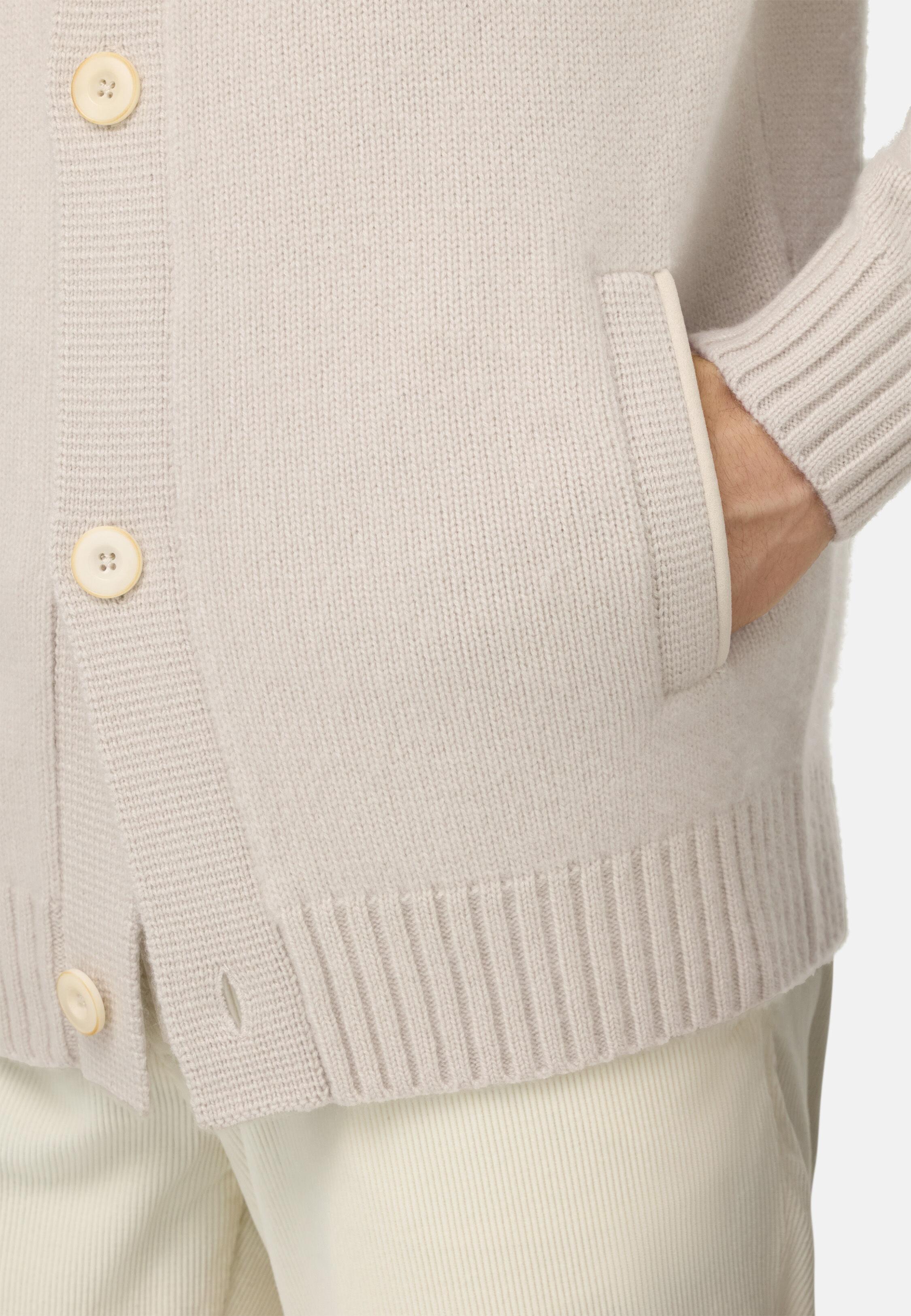 Knitted Cashmere Cardigan White, Ice, large image number 2