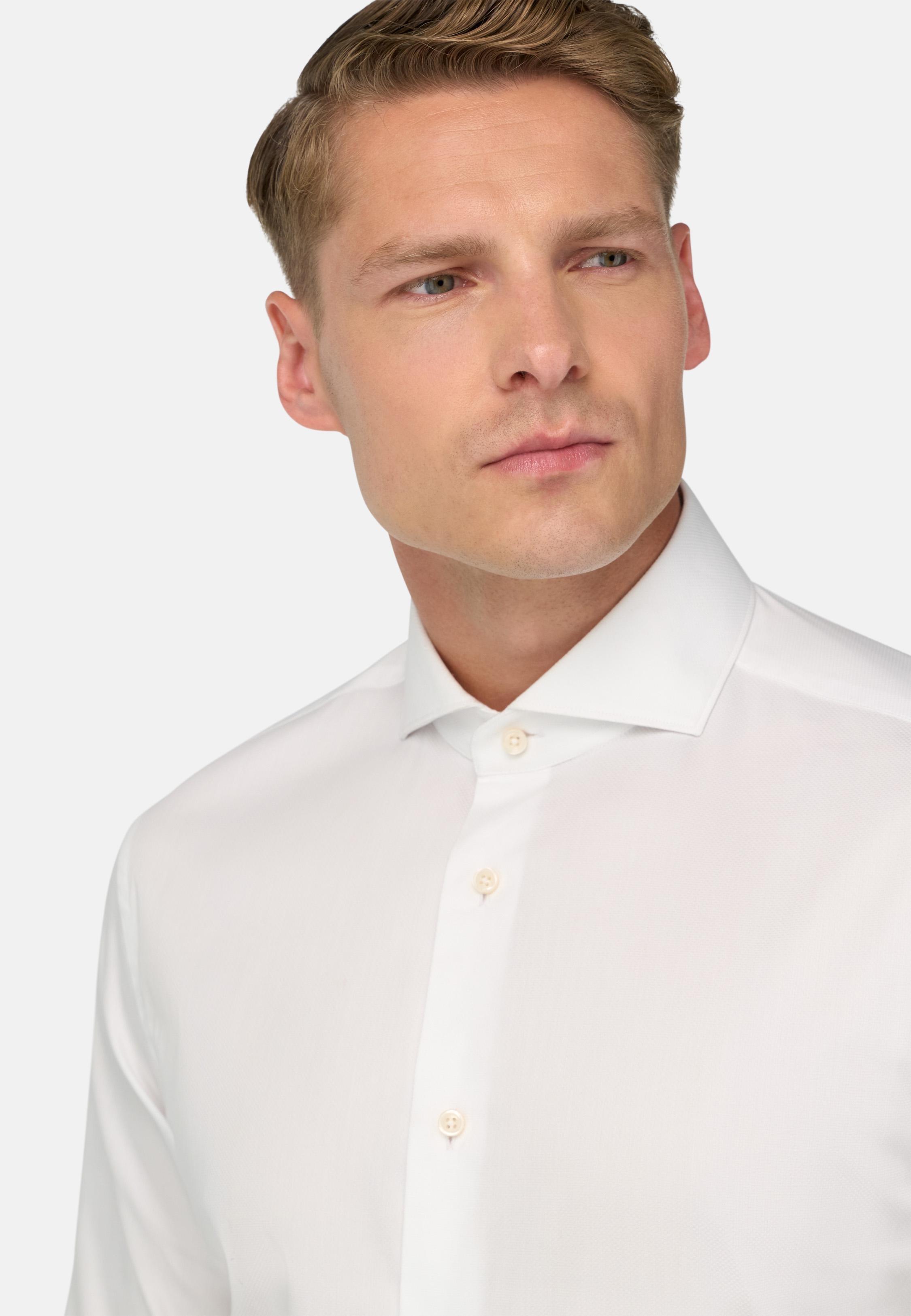 Stretch Cotton And Nylon Shirt Slim Fit White, , large image number 2