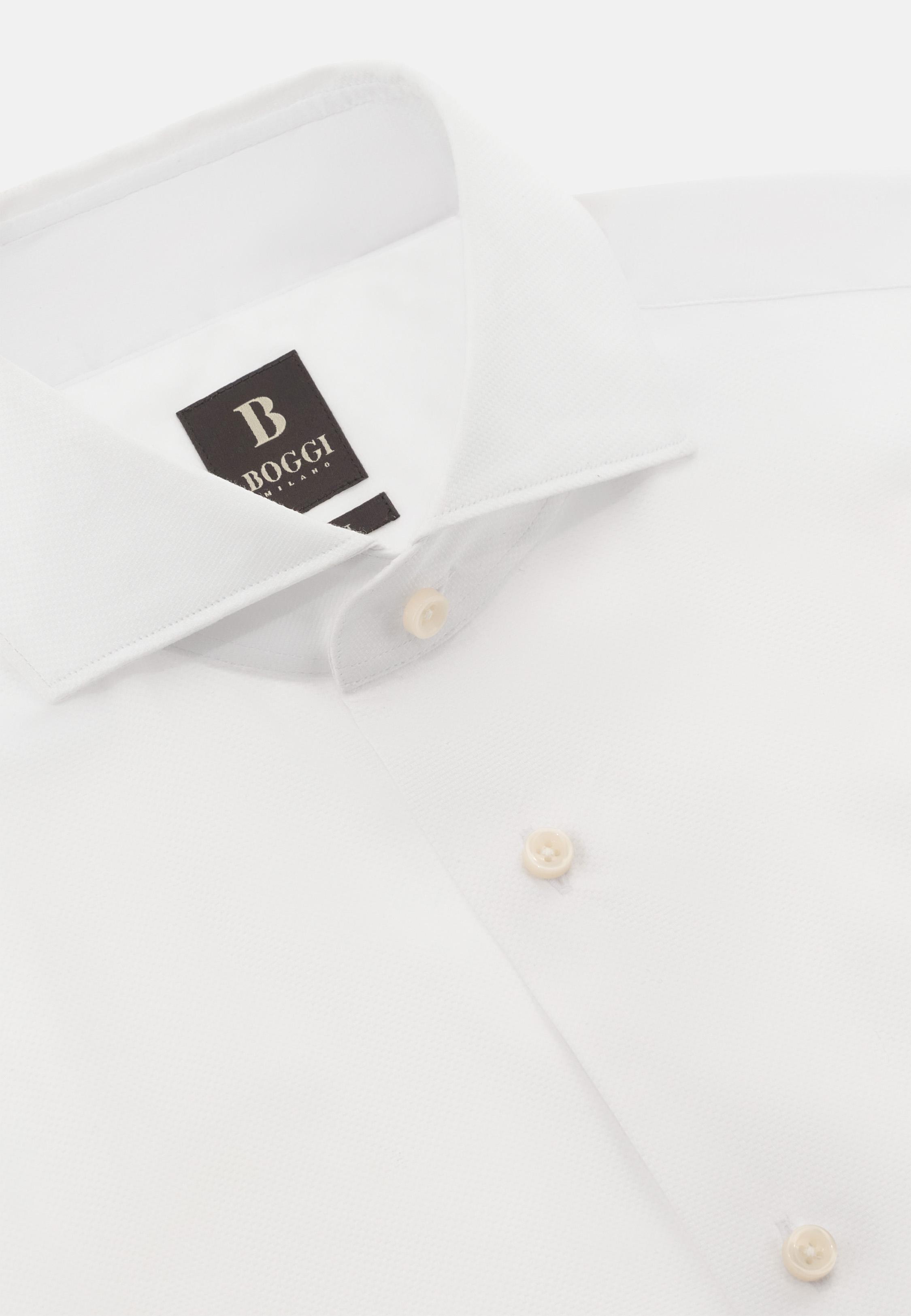 Stretch Cotton And Nylon Shirt Slim Fit White, , large image number 3