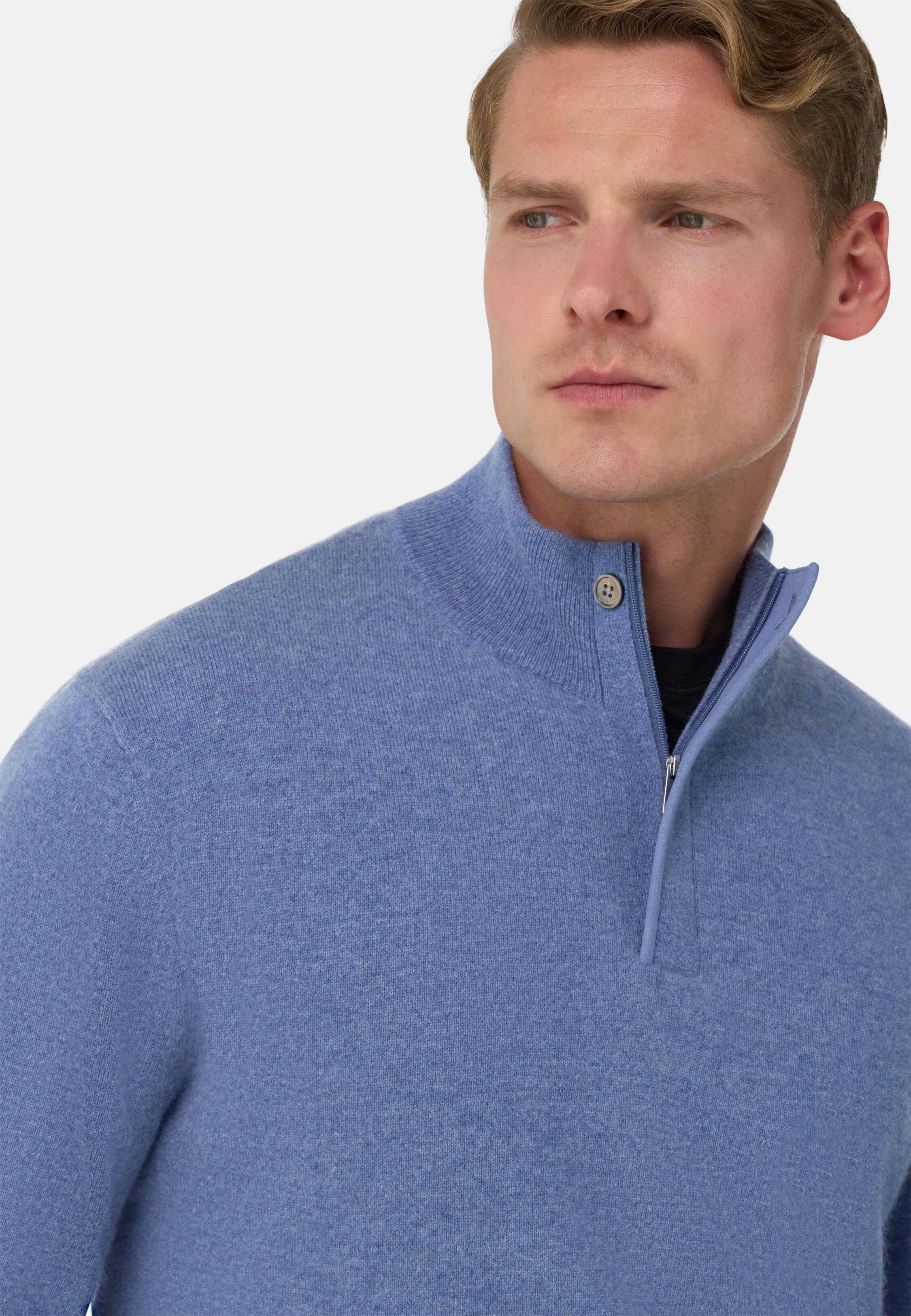 INDI Wool/Cashmere Half Zip Jumper, 3901_INDI, large image number 2