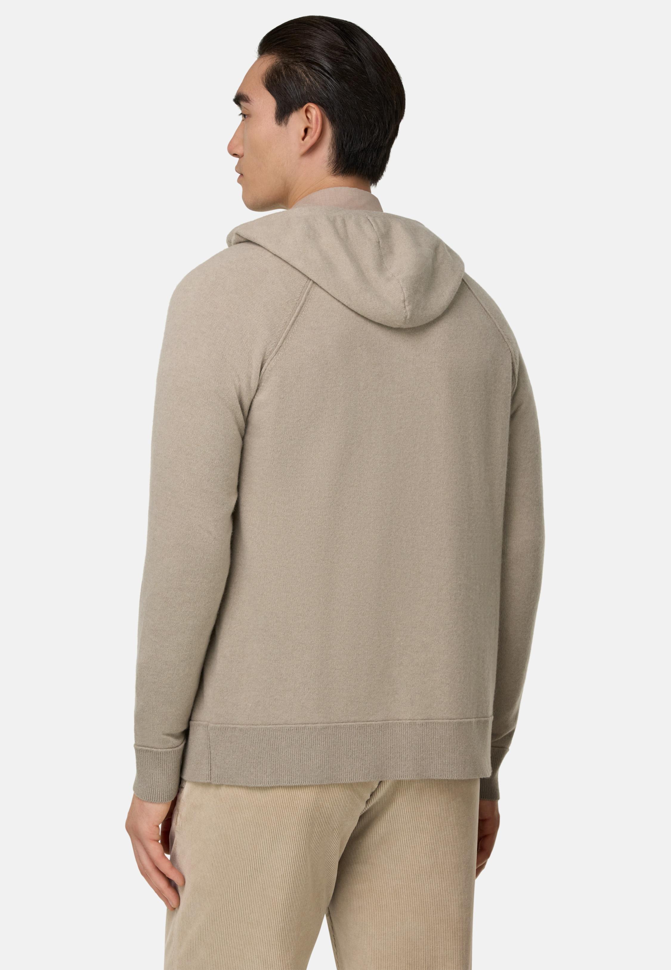 Cashmere Blend Full-Zip Hoodie Brown, Taupe, large image number 1
