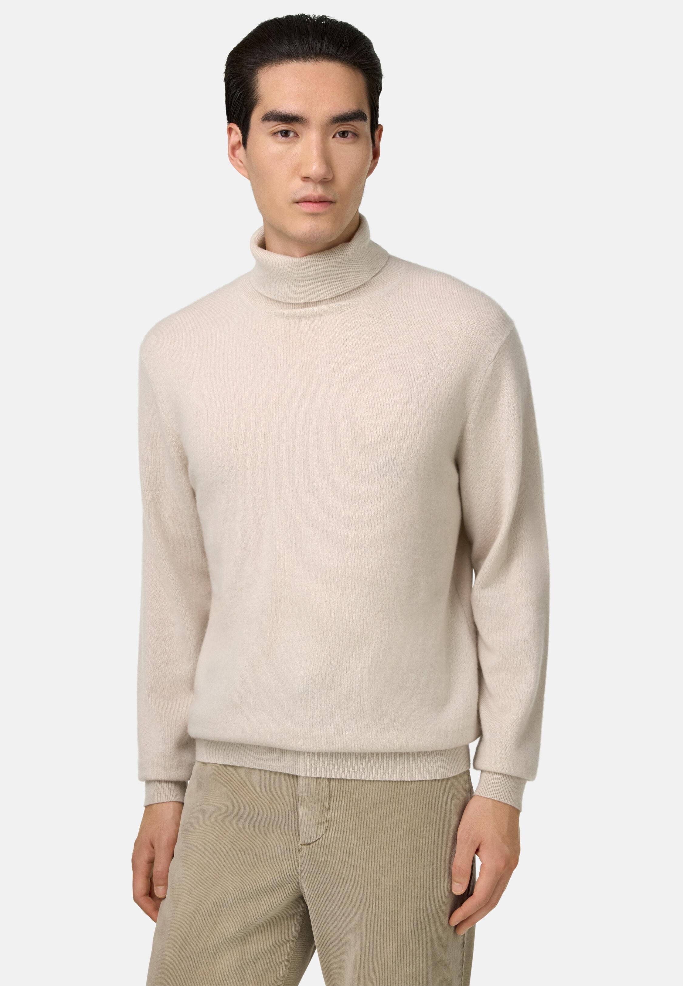 Polo Neck Jumper In Cashmere White, Ice, large image number 0