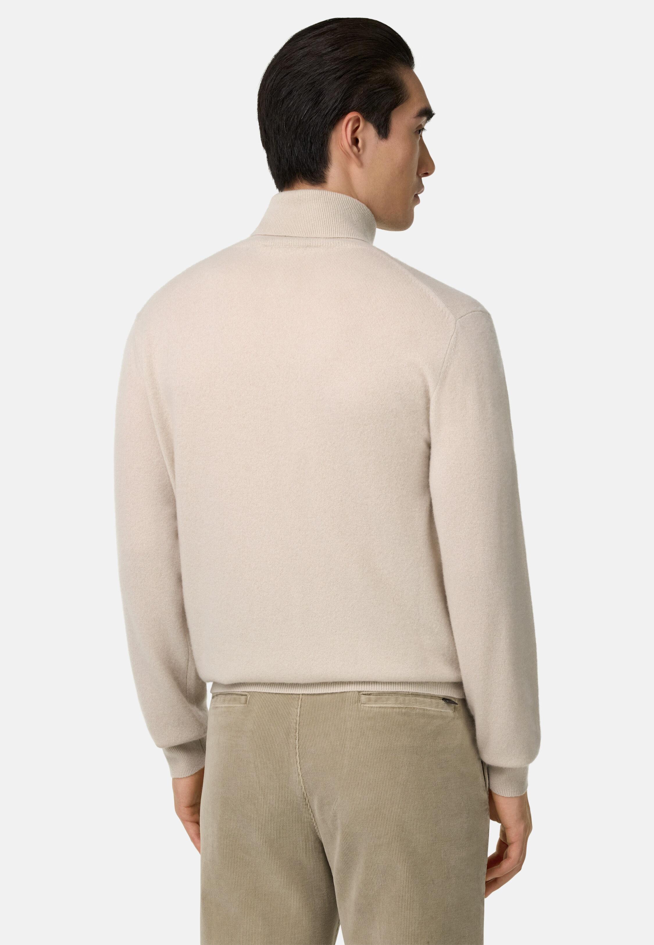 Polo Neck Jumper In Cashmere White, Ice, large image number 1