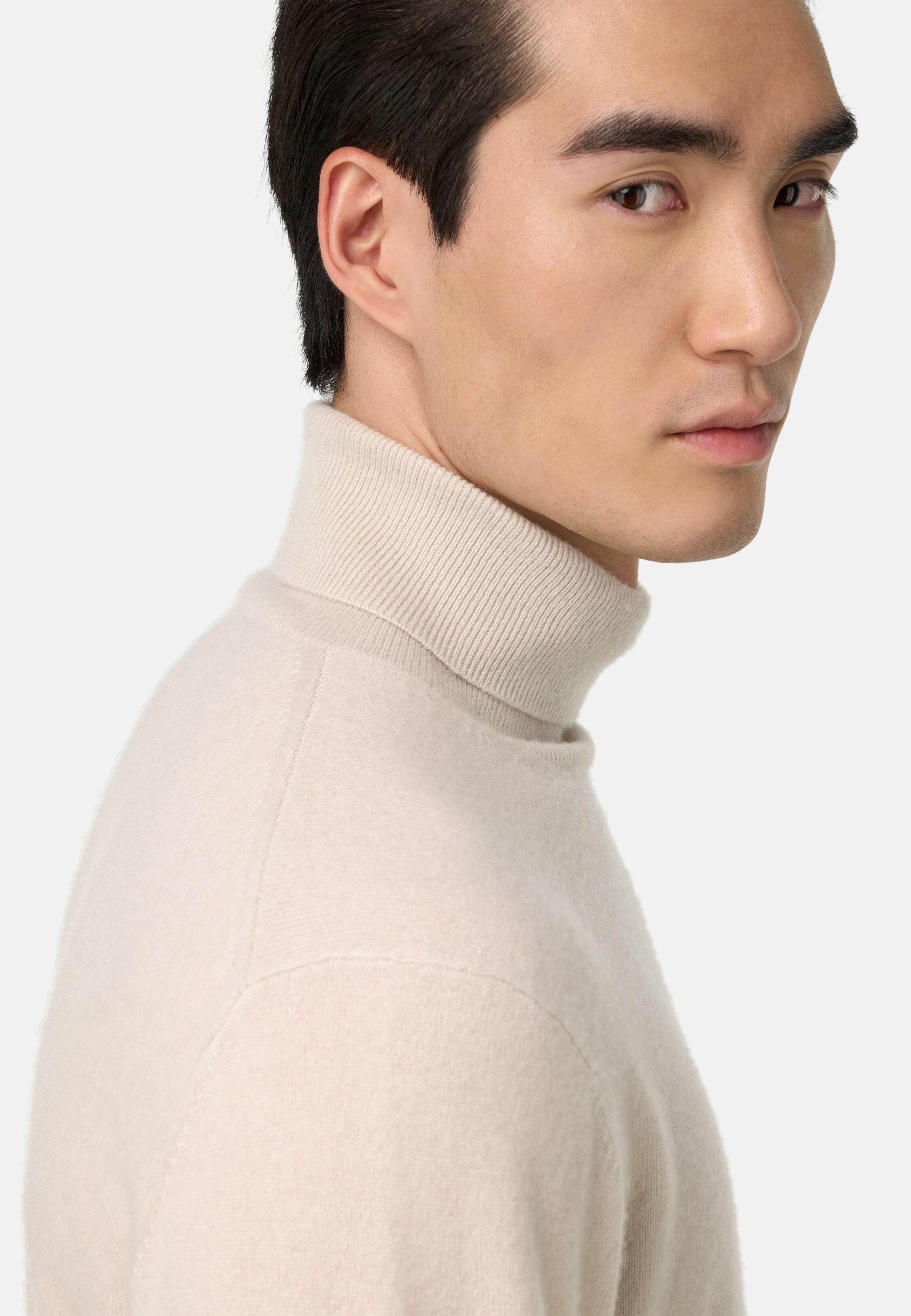 Polo Neck Jumper In Cashmere White, Ice, large image number 2