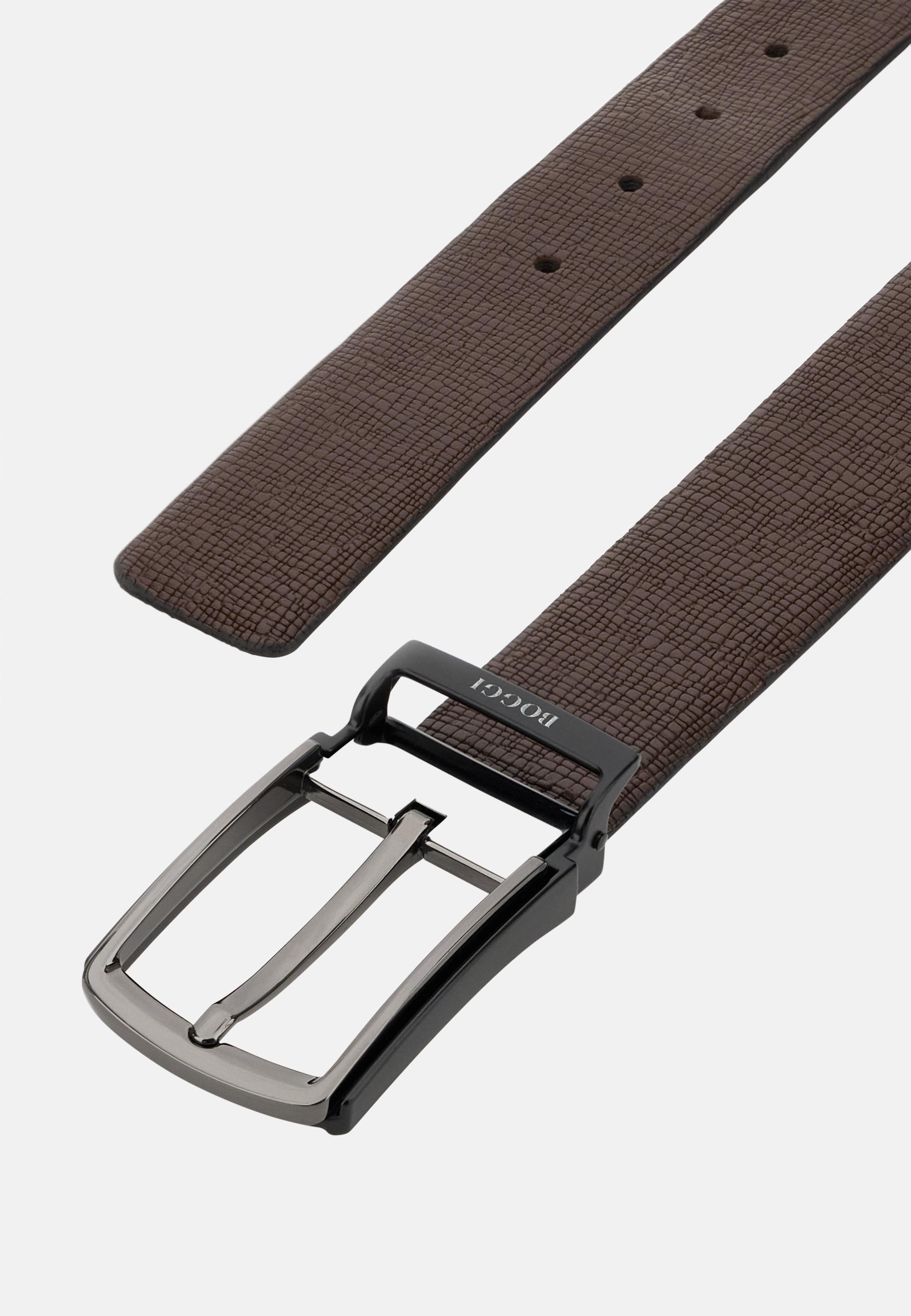 Reversible Leather Travel Belt Brown, Dark brown, medium