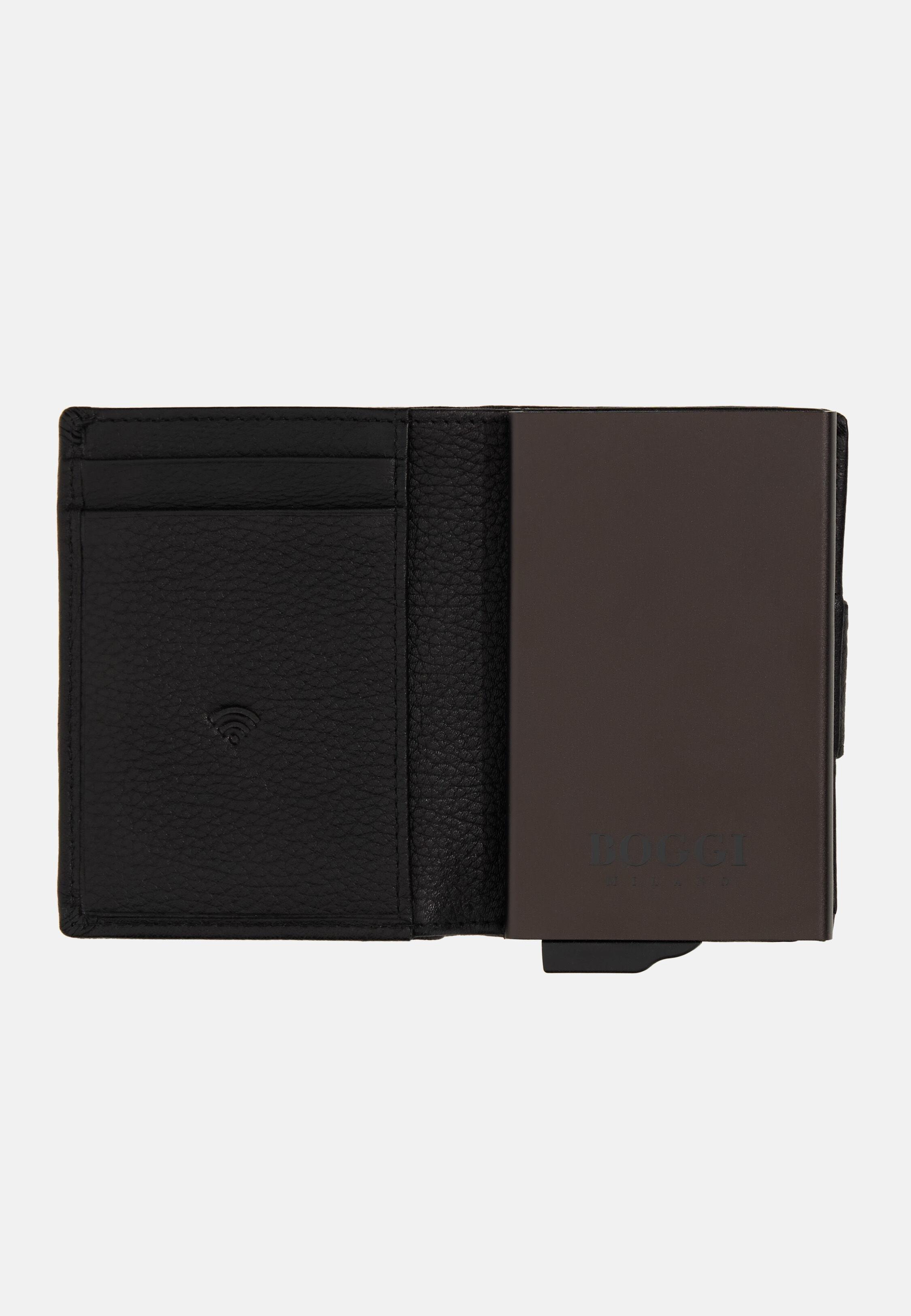 Leather Credit Card Holder Black, Black, large image number 0