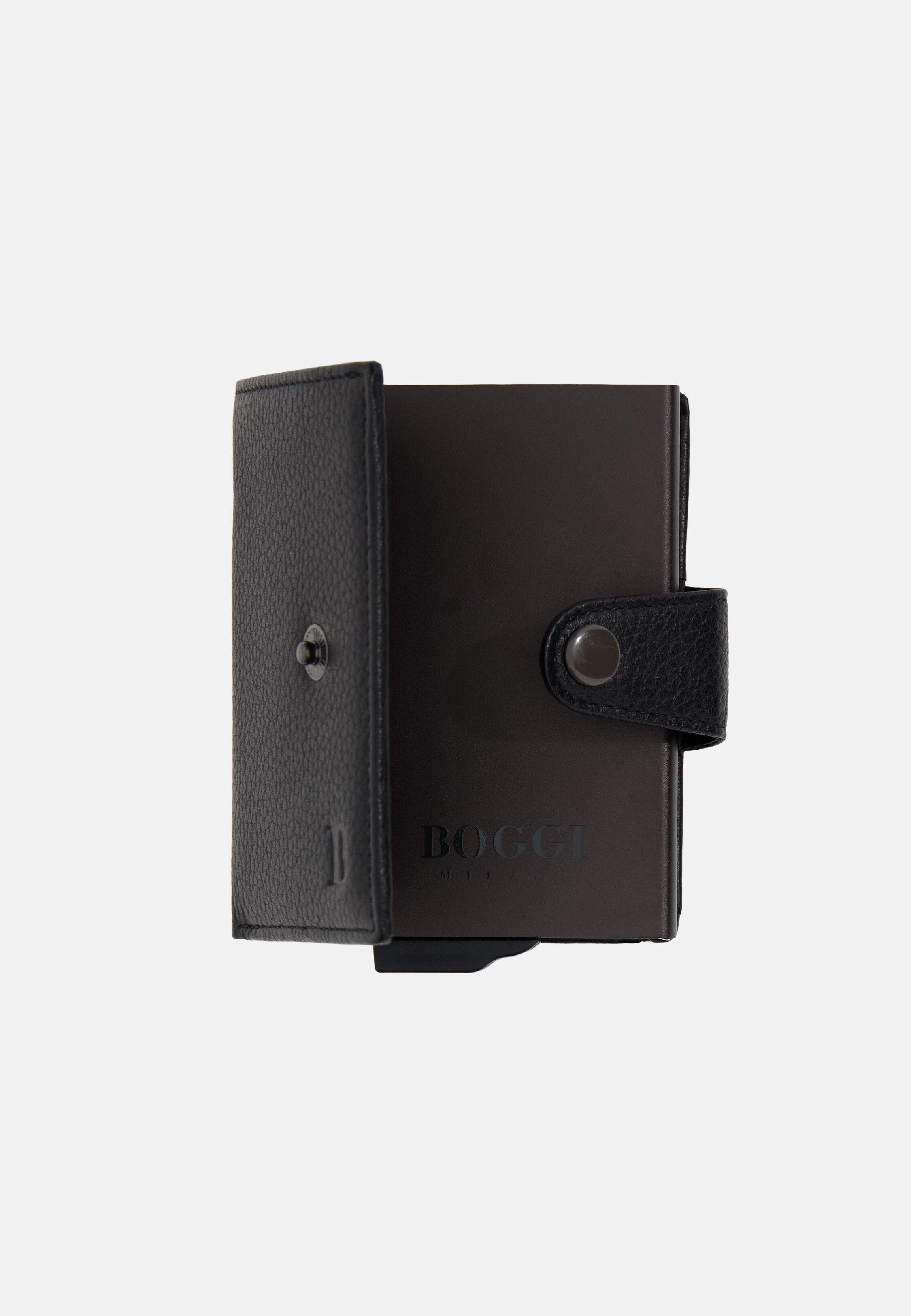 Leather Credit Card Holder Black, Black, large image number 2