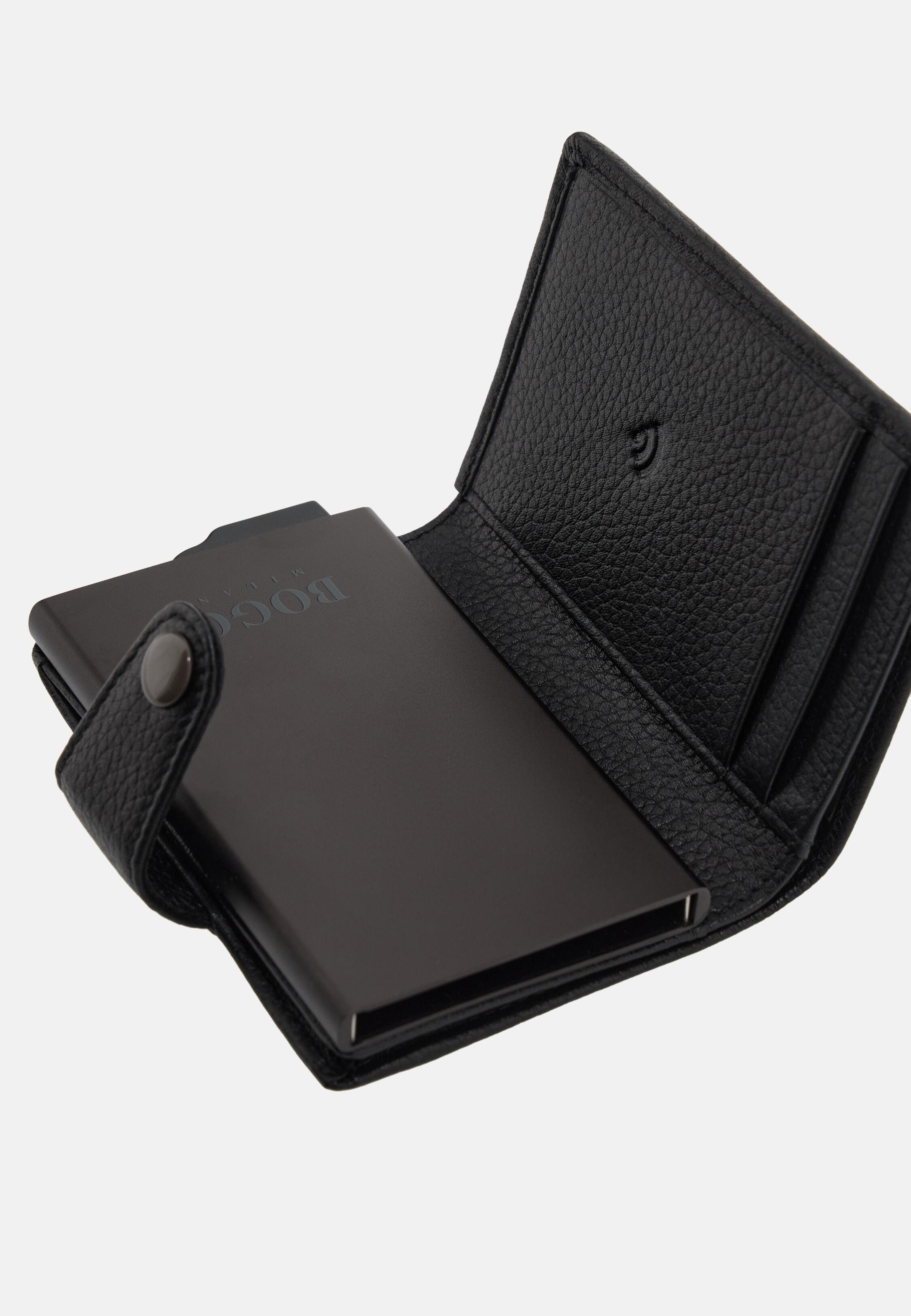 Leather Credit Card Holder Black, Black, large image number 4