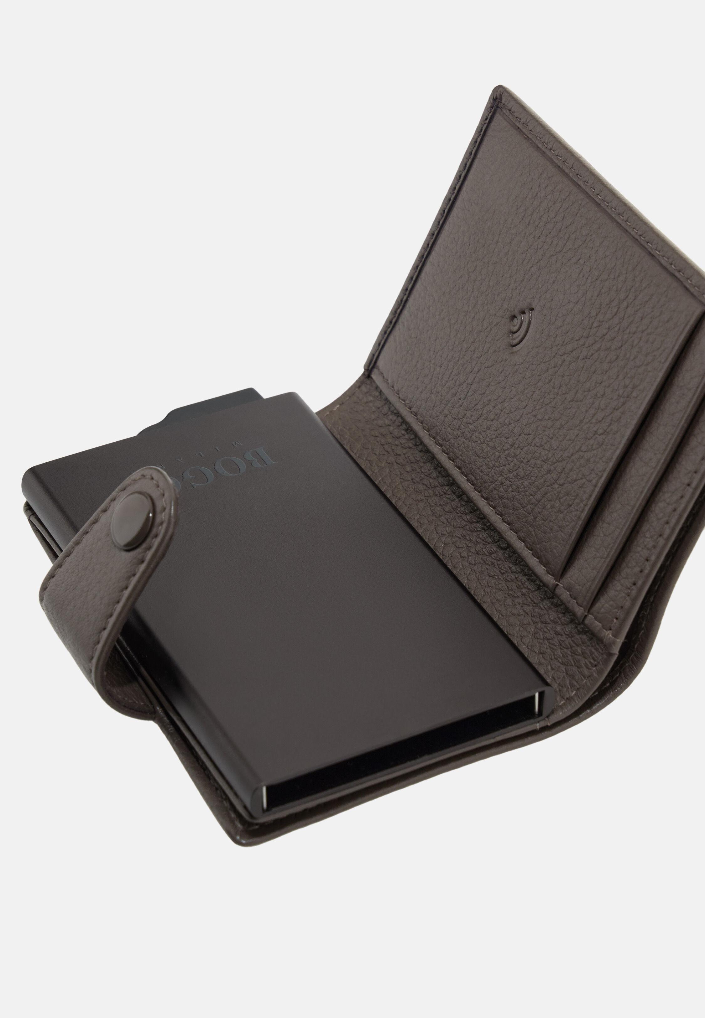 Leather Credit Card Holder Brown, Taupe, large image number 4