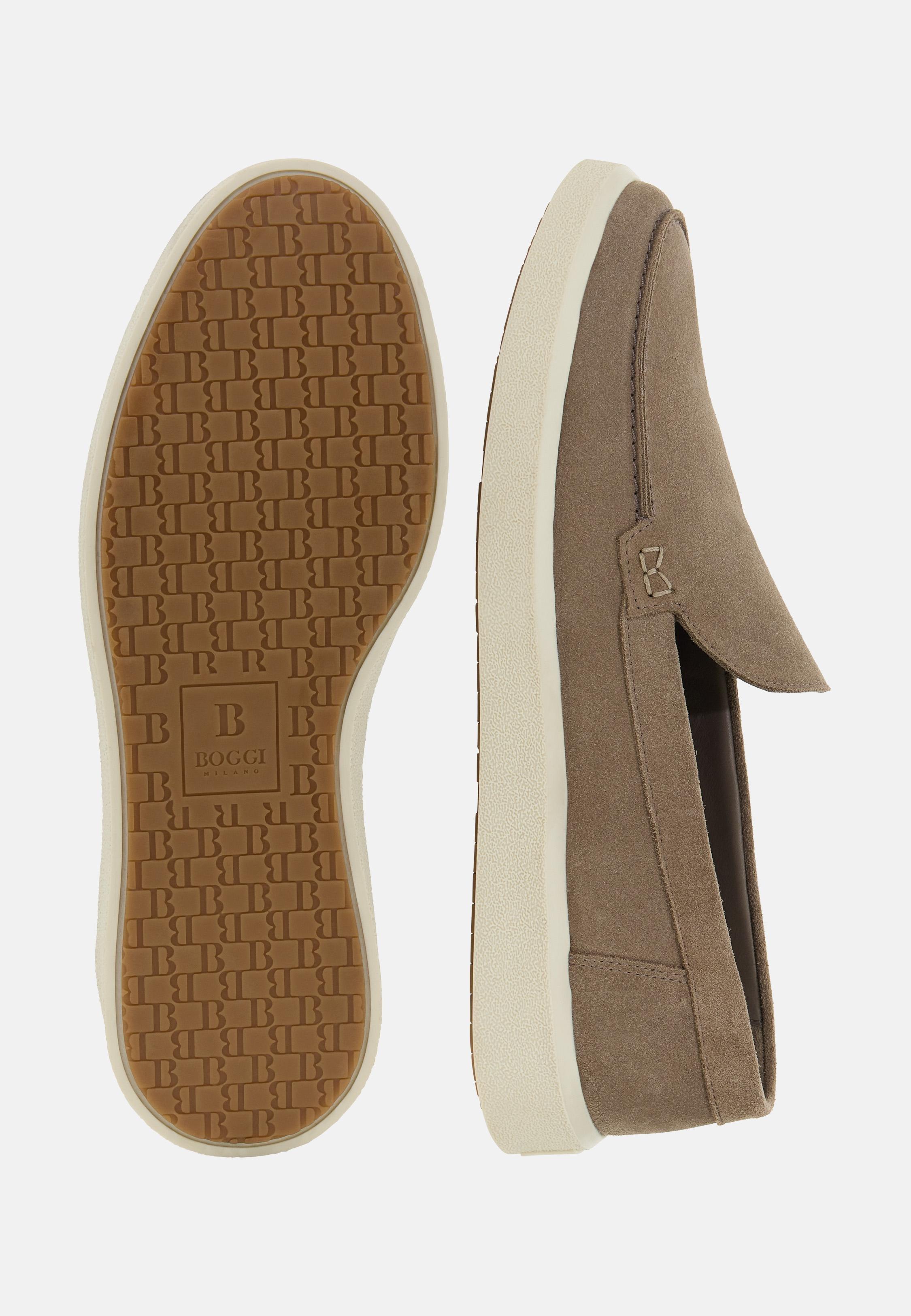 Stratus Loafers in Suede Leather Beige, Beige, medium