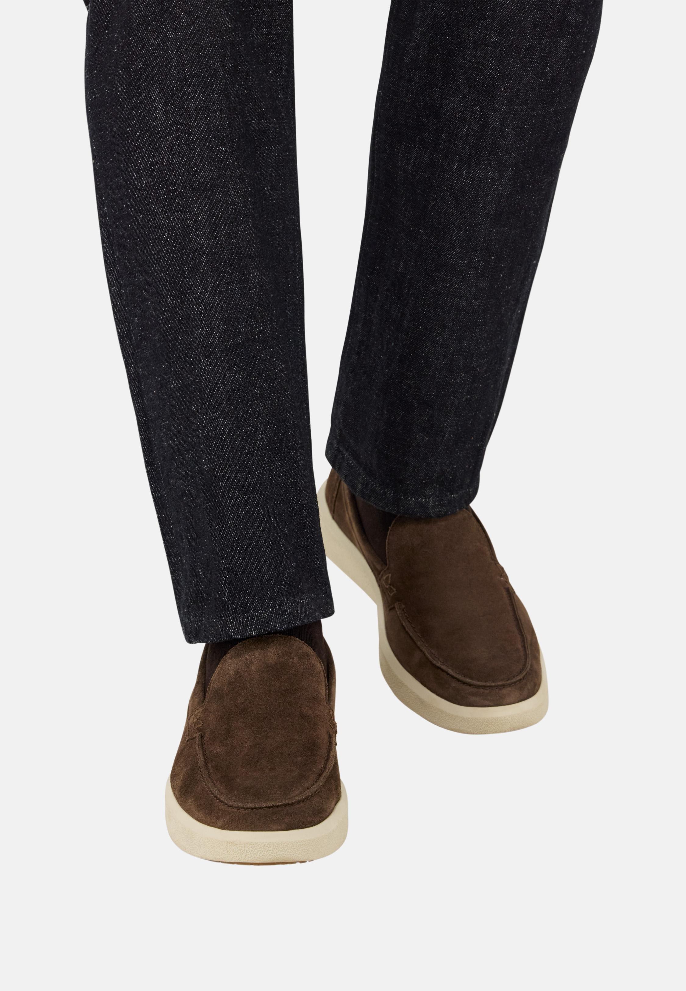 Stratus Loafers in Suede Leather Brown, Dark brown, medium