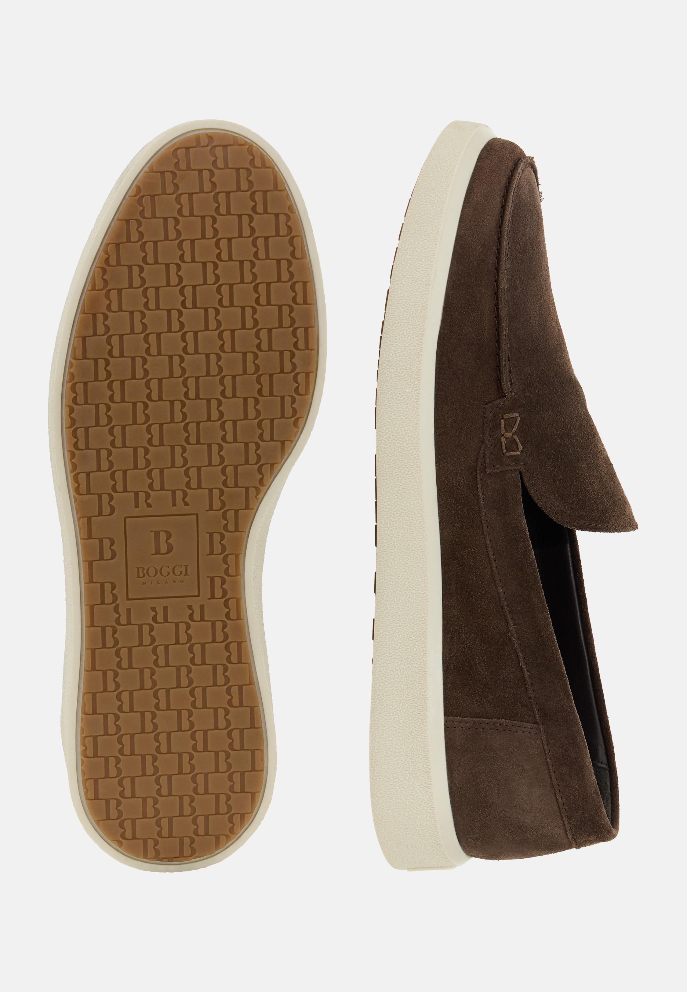 Stratus Loafers in Suede Leather Brown, Dark brown, medium