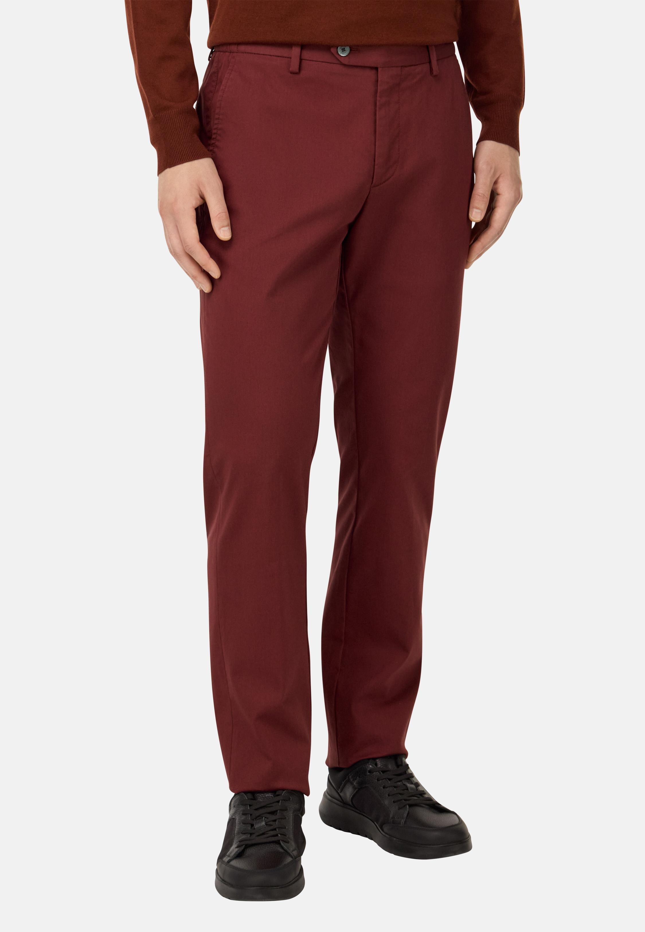 Stretch Cotton/Tencel Trousers Red, , large image number 0