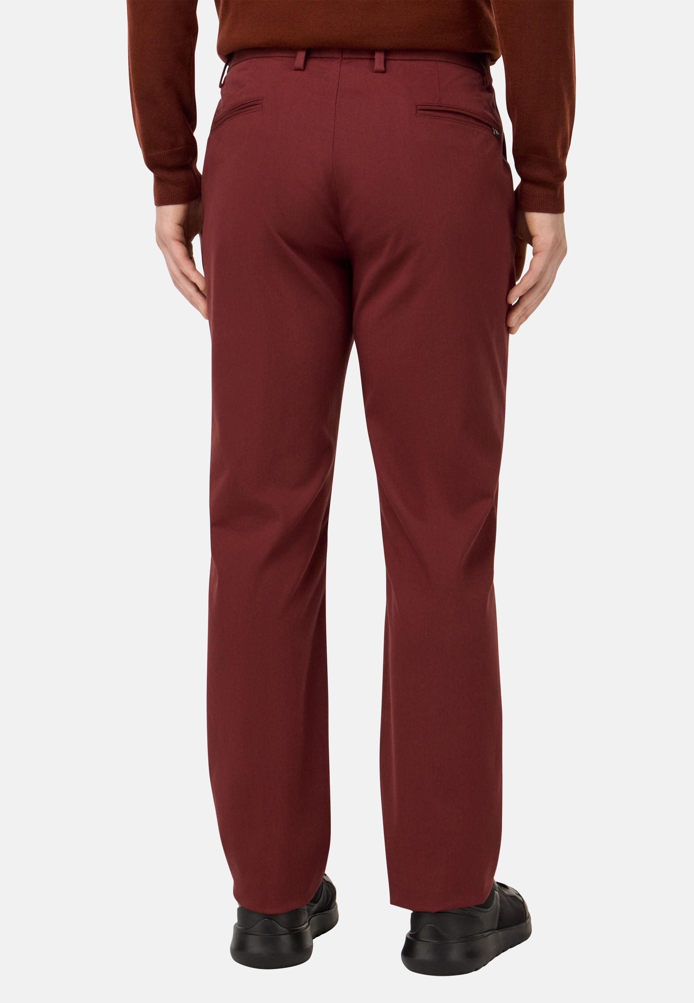 Stretch Cotton/Tencel Trousers Red, Burgundy, medium