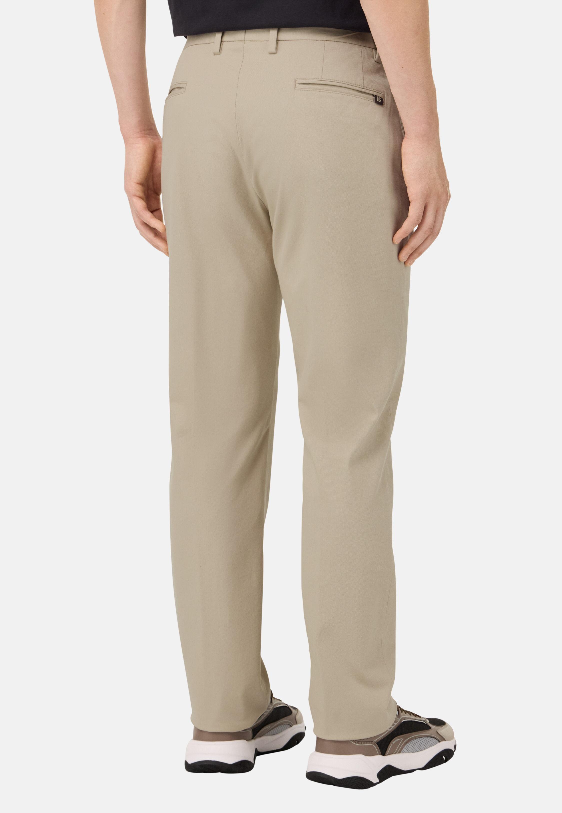 Stretch Cotton/Tencel Trousers Beige, 3901_SAND, medium