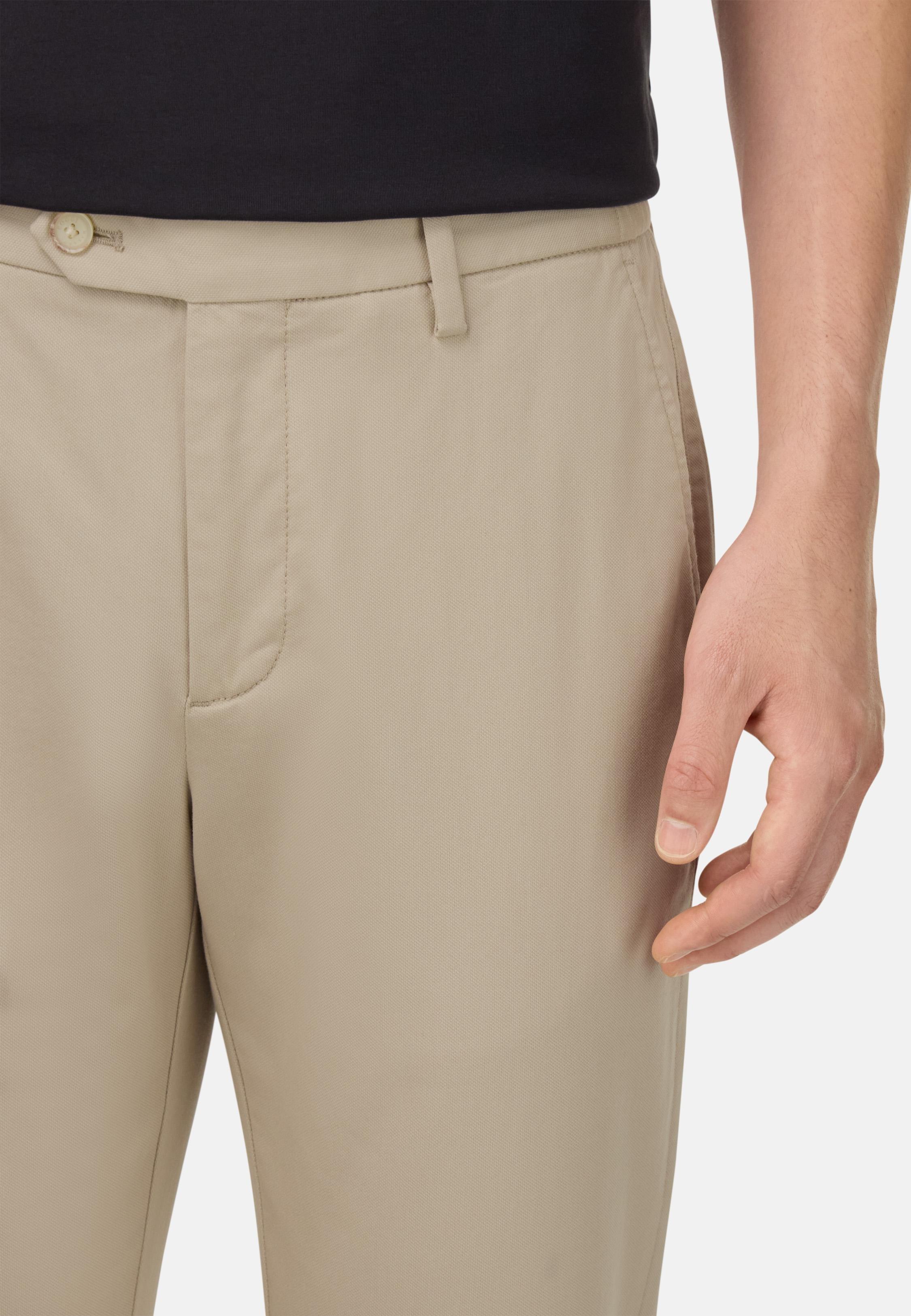 BEIGE Stretch Cotton/Tencel Trousers, , large image number 3