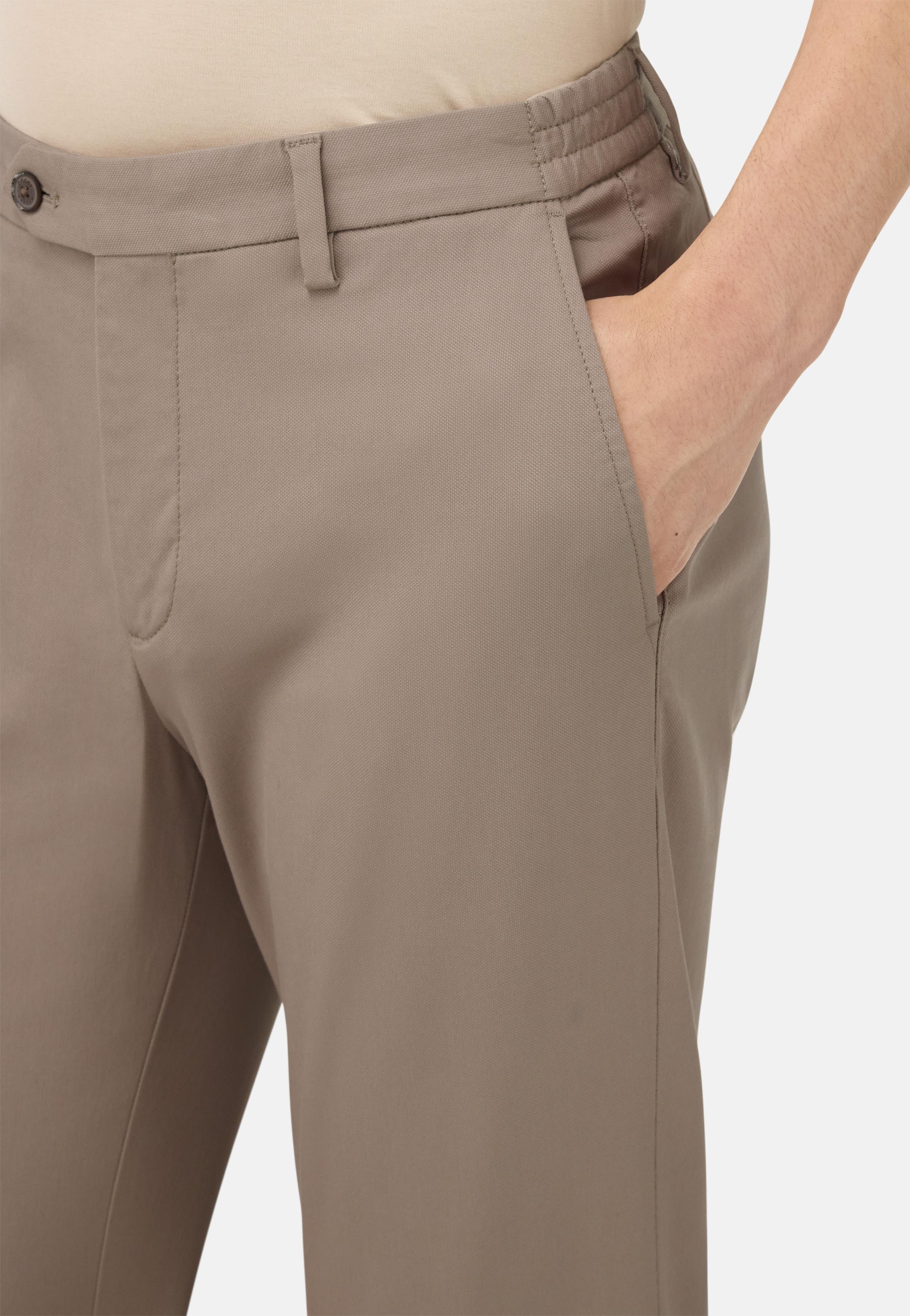 BROWN Stretch Cotton/Tencel Trousers, , large image number 3