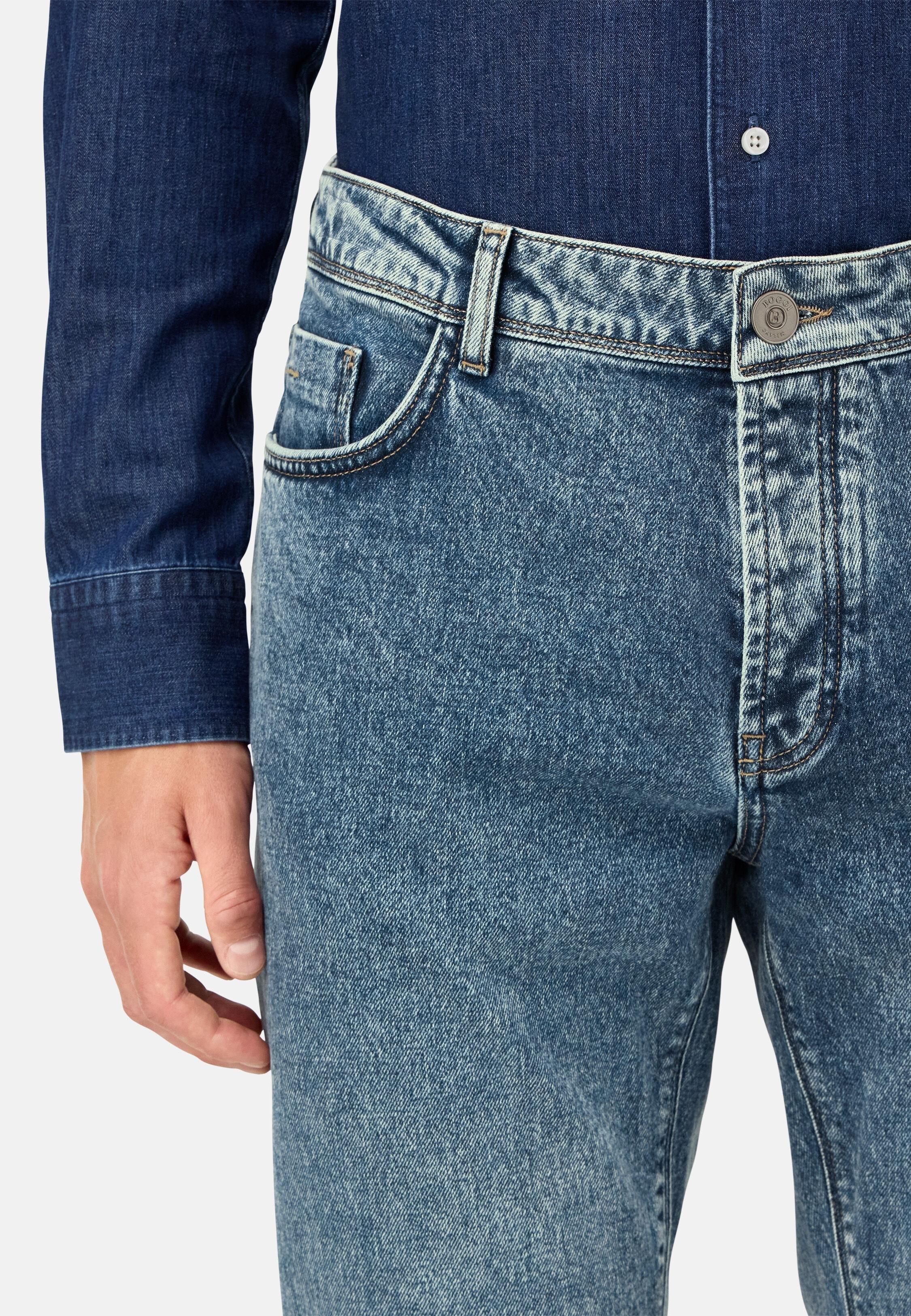 Blue Stretch Denim Jeans Blue, Medium Blue, large image number 4