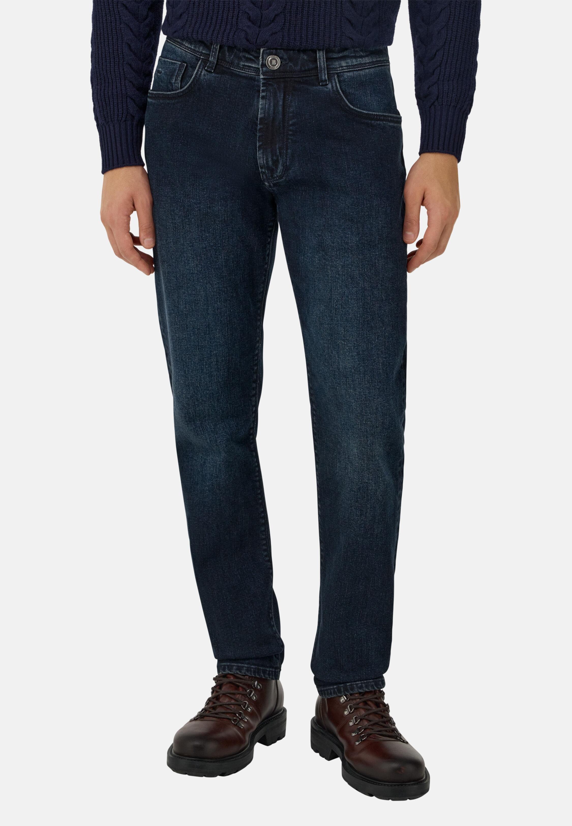 Black Stretch Denim Jeans Blue, 3901_DKBL, medium