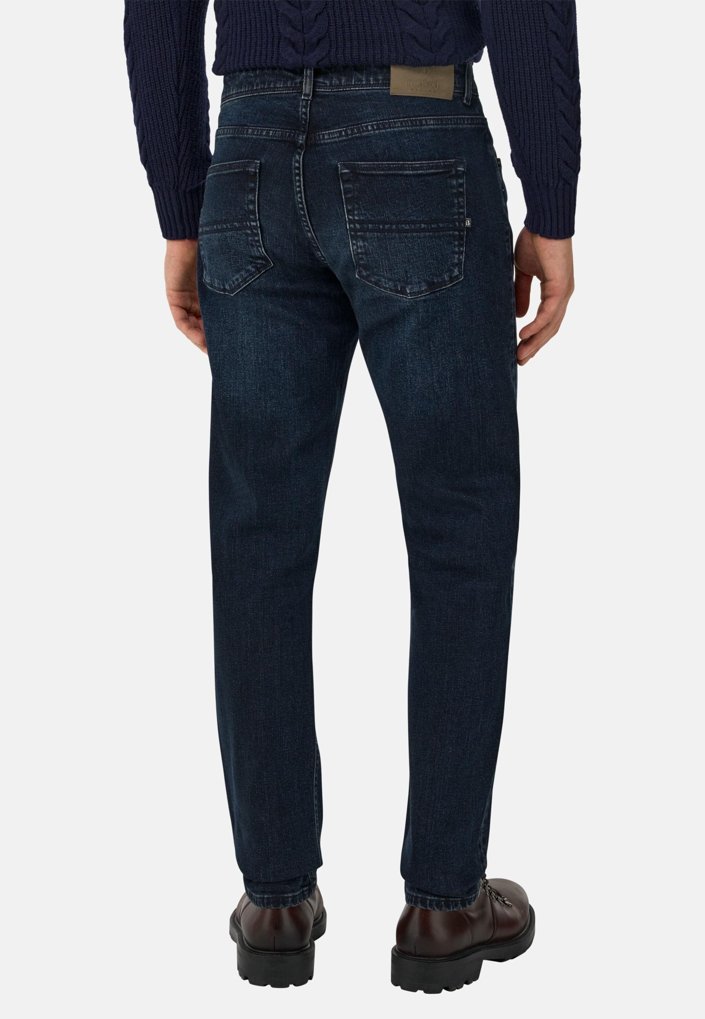 Black Stretch Denim Jeans Blue, 3901_DKBL, medium