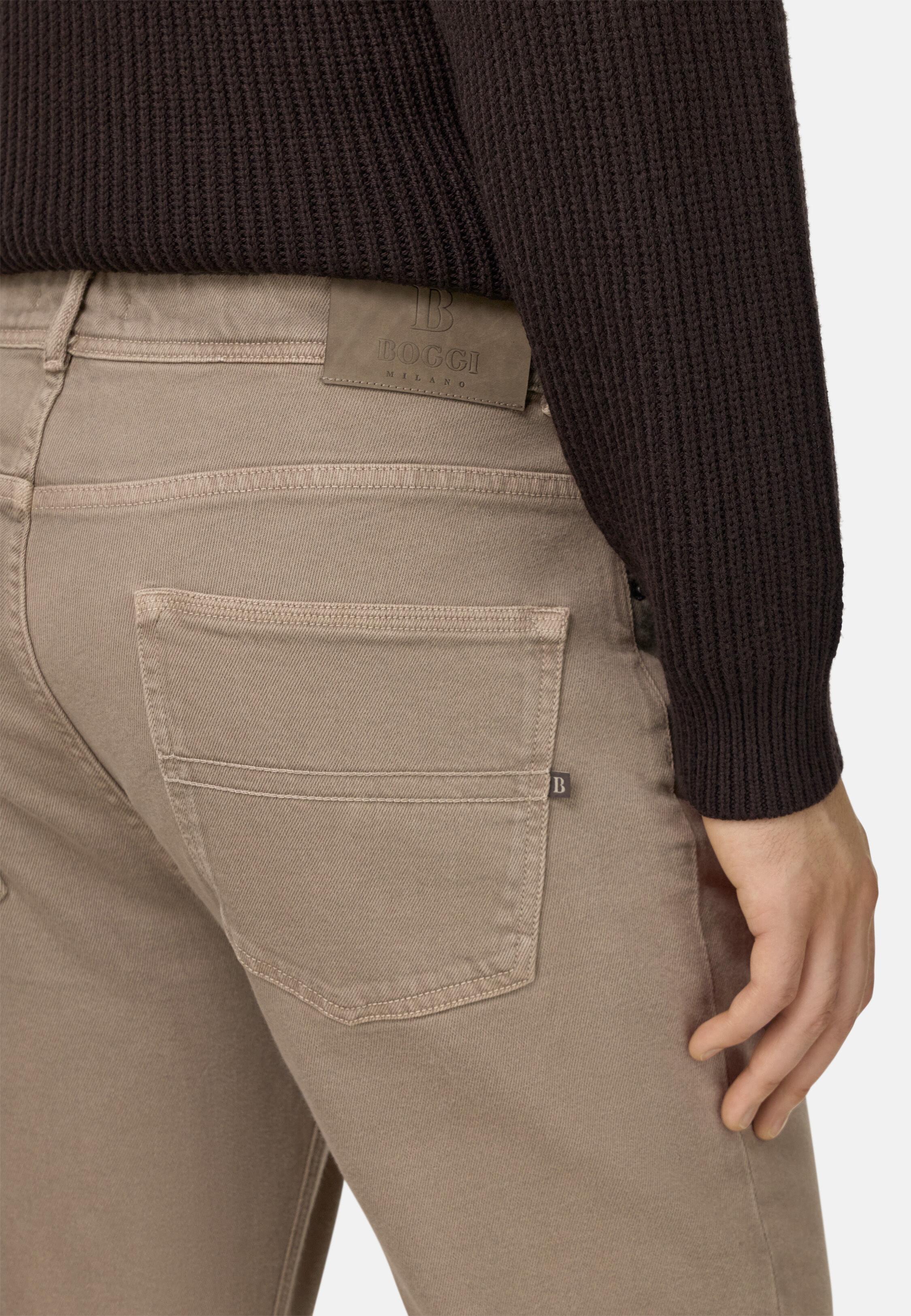 Stretch Denim Jeans Brown, Taupe, large image number 4