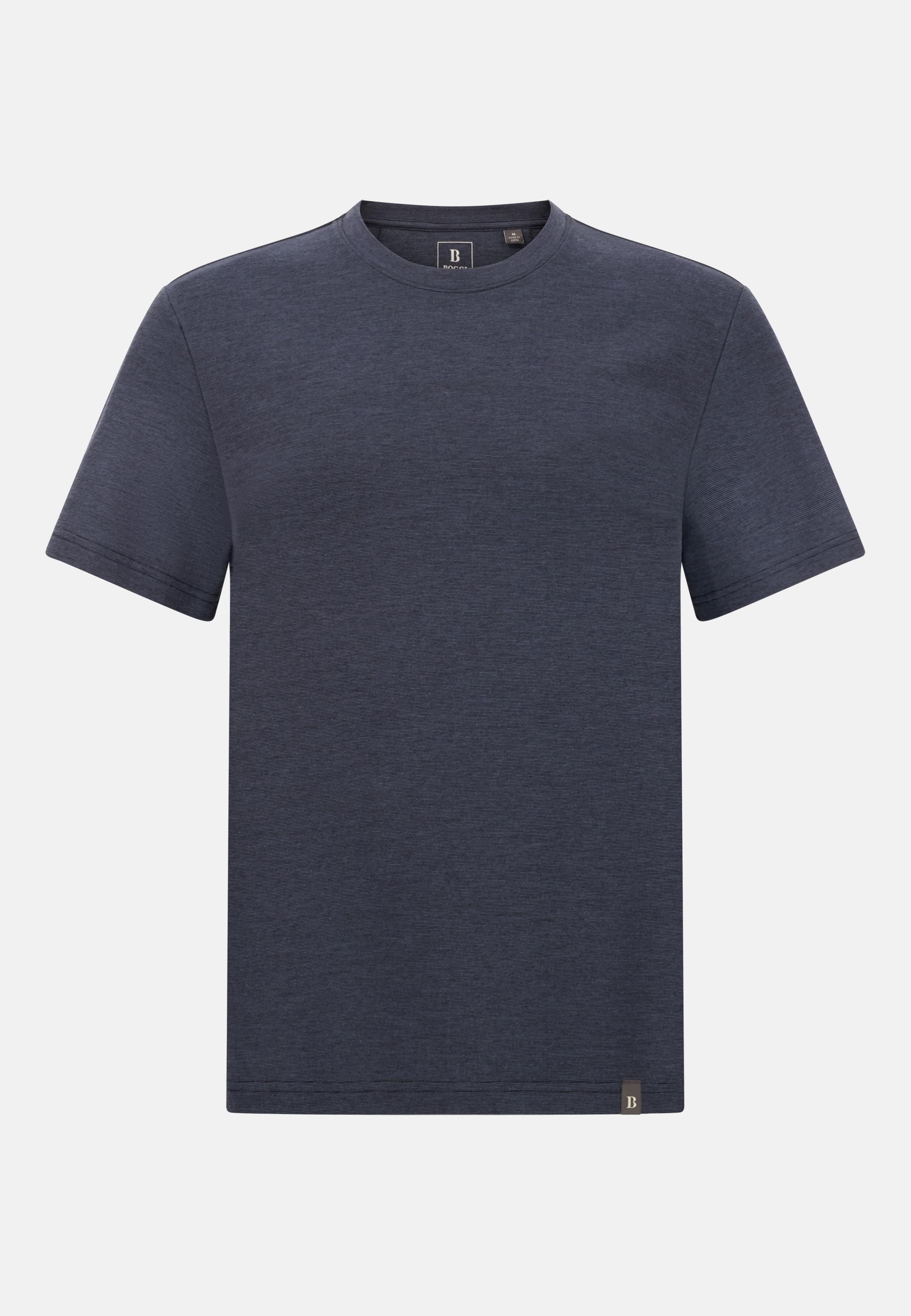 Cotton And Wool Blend T-Shirt. Blue, Navy blue, large image number 3