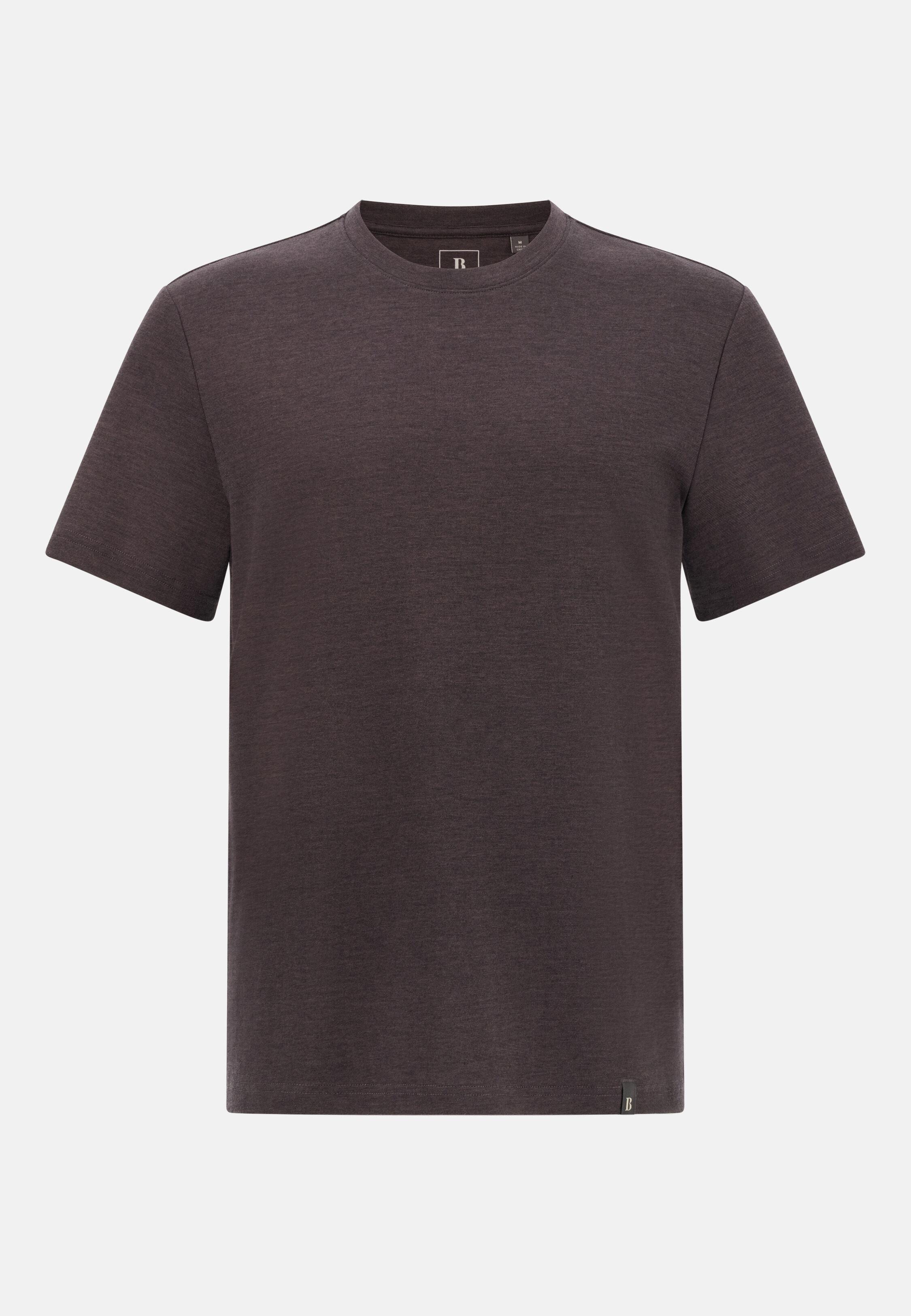 Cotton and Wool Blend T-Shirt. Brown, 3901_DKBR, large image number 7