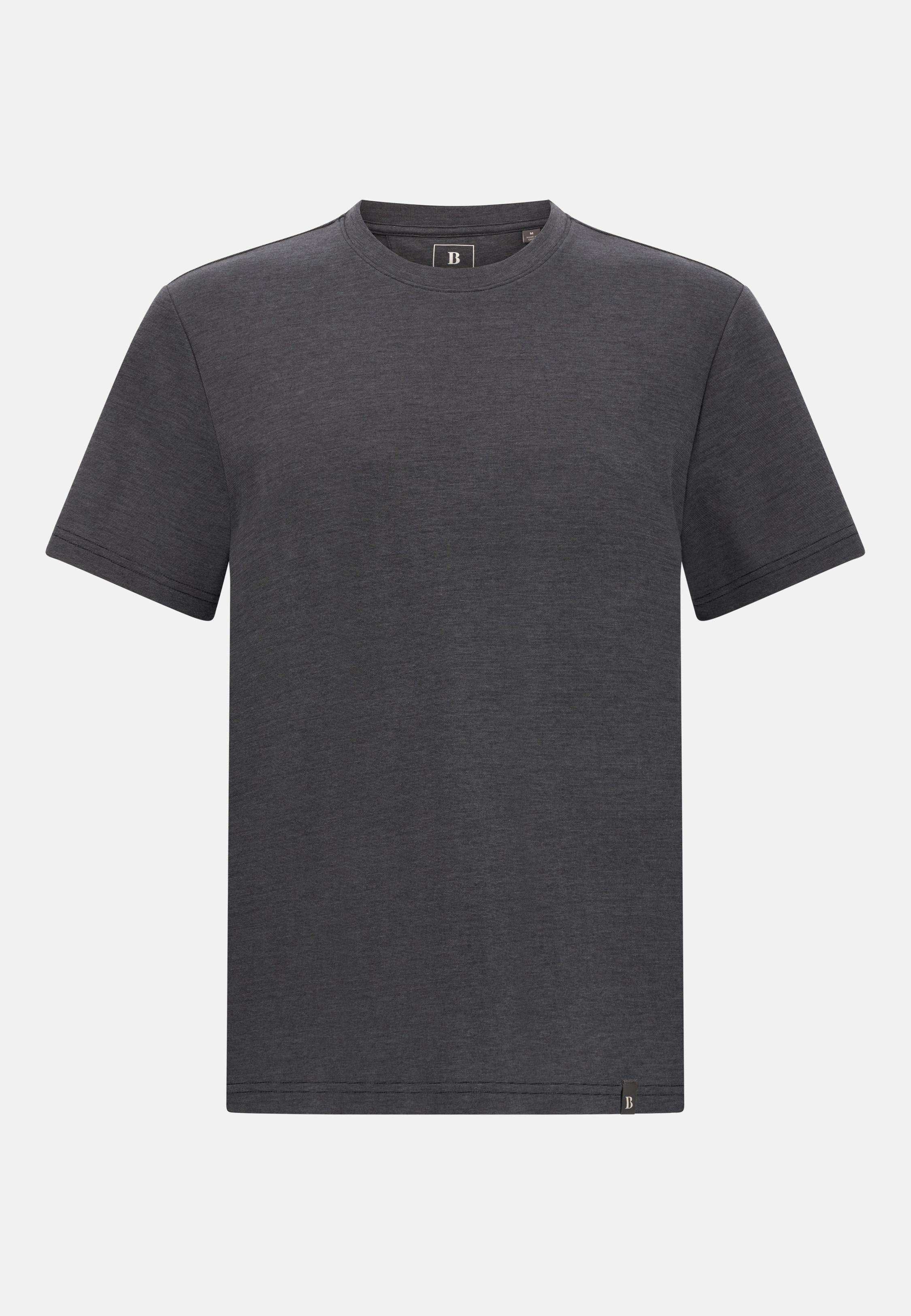 Cotton And Wool Blend T-Shirt. Black, Charcoal, large image number 3