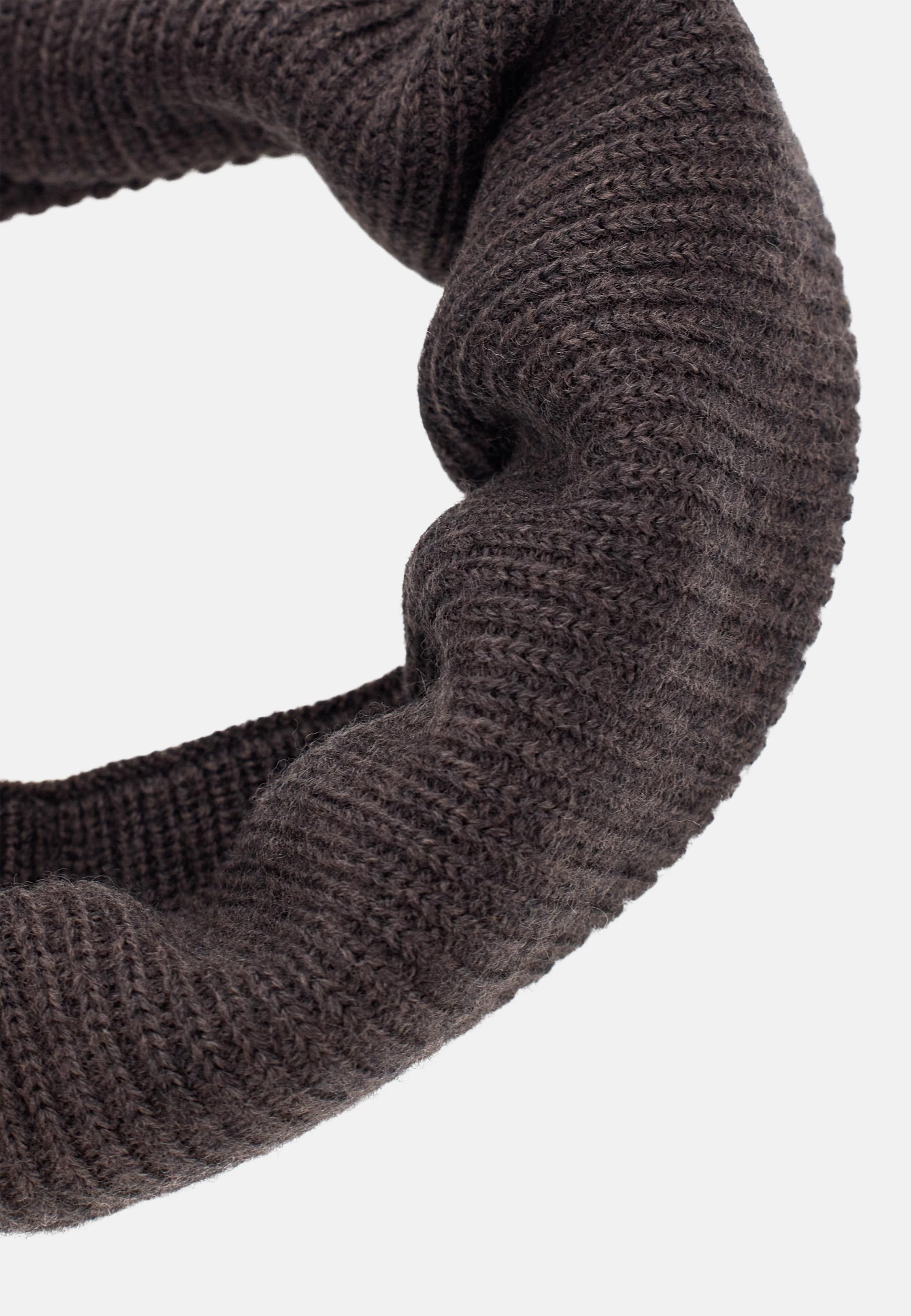 Neck Warmer In Merino Wool Brown, Dark brown, large image number 1