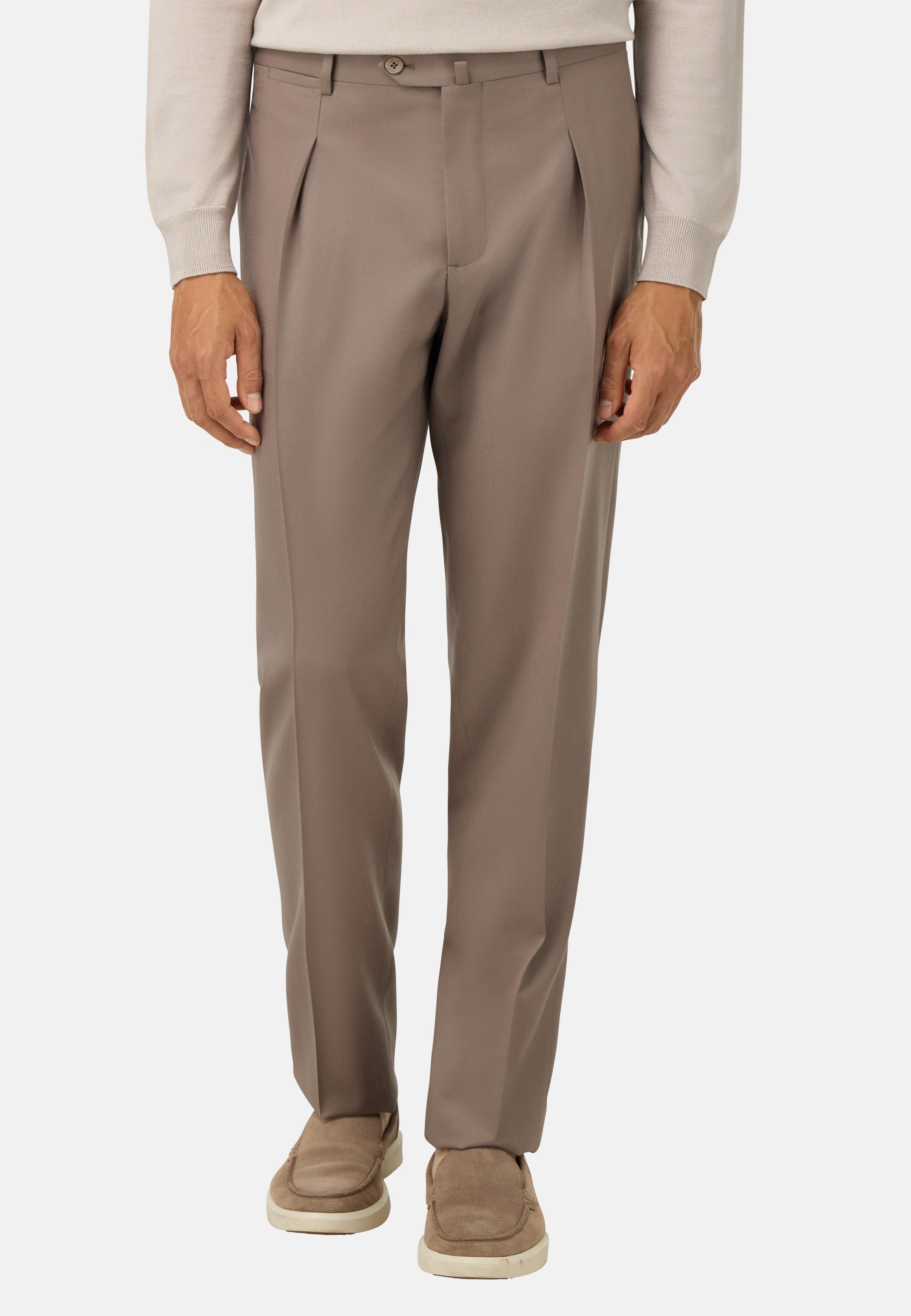 Flannel Trousers Beige, Beige, medium