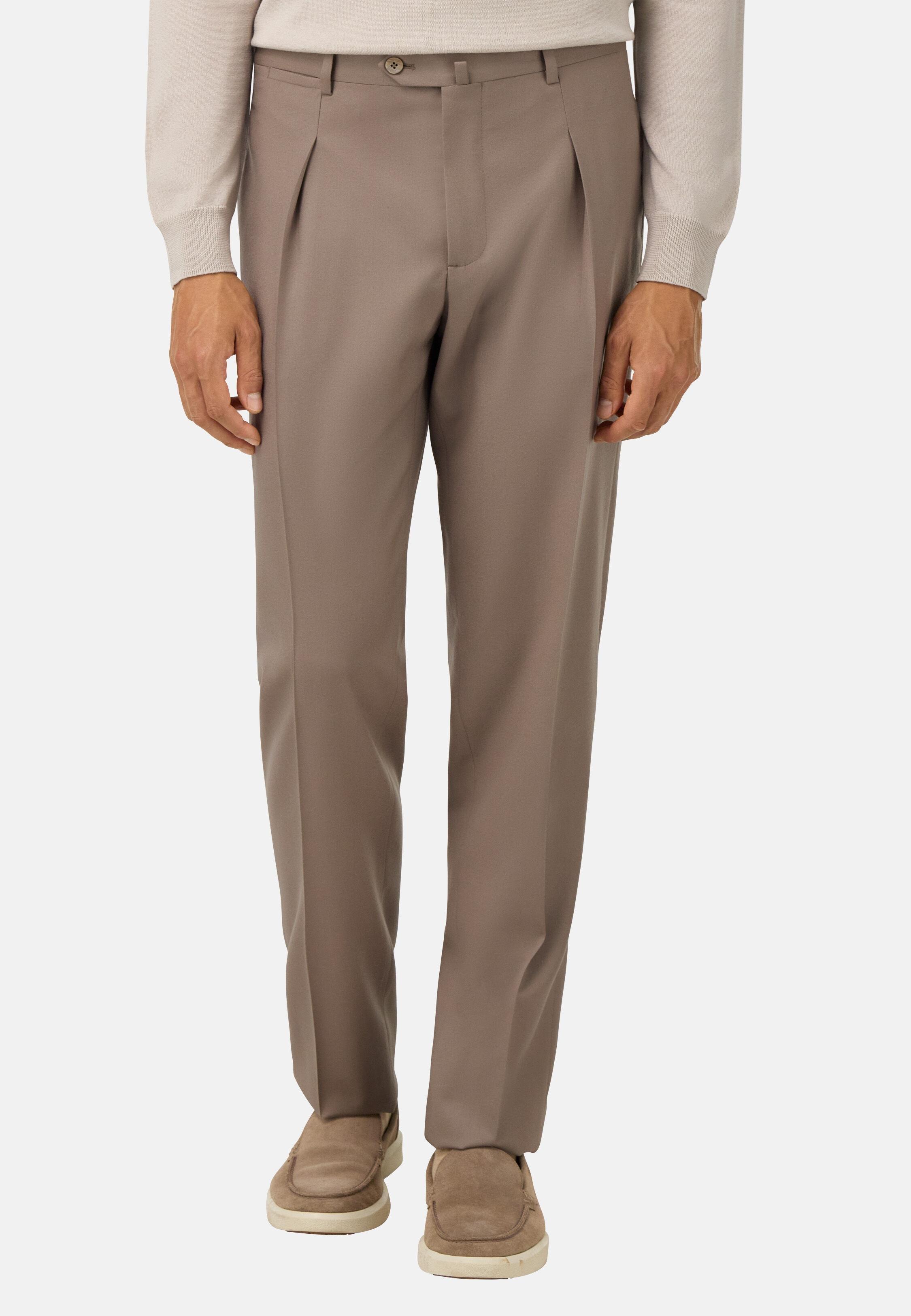 Flannel Trousers Beige, 3901_BEIG, medium