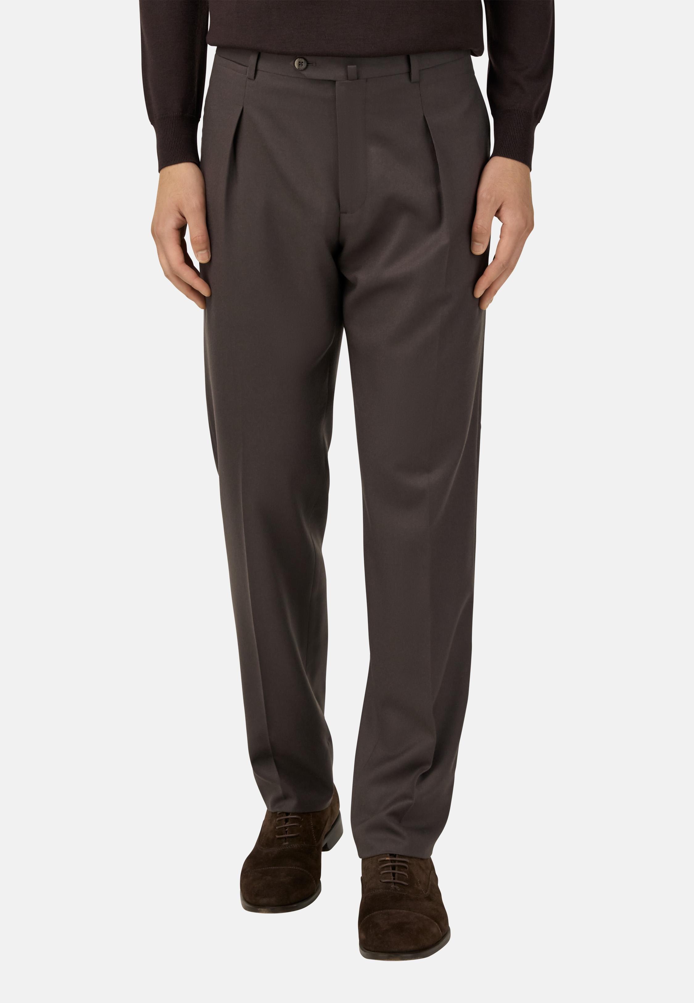 Flannel Trousers Brown, Brown, large image number 0