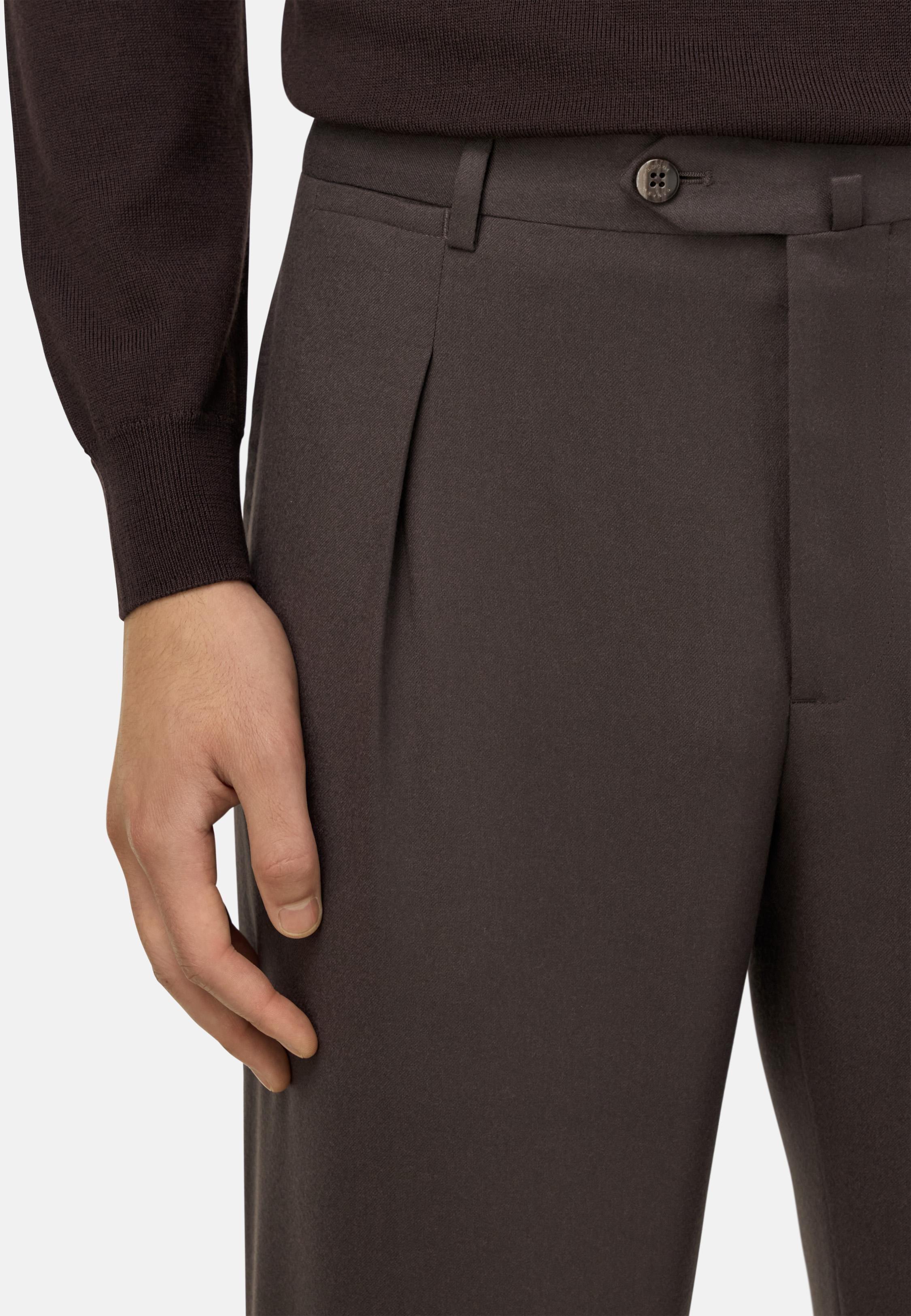 Flannel Trousers Brown, Brown, large image number 3