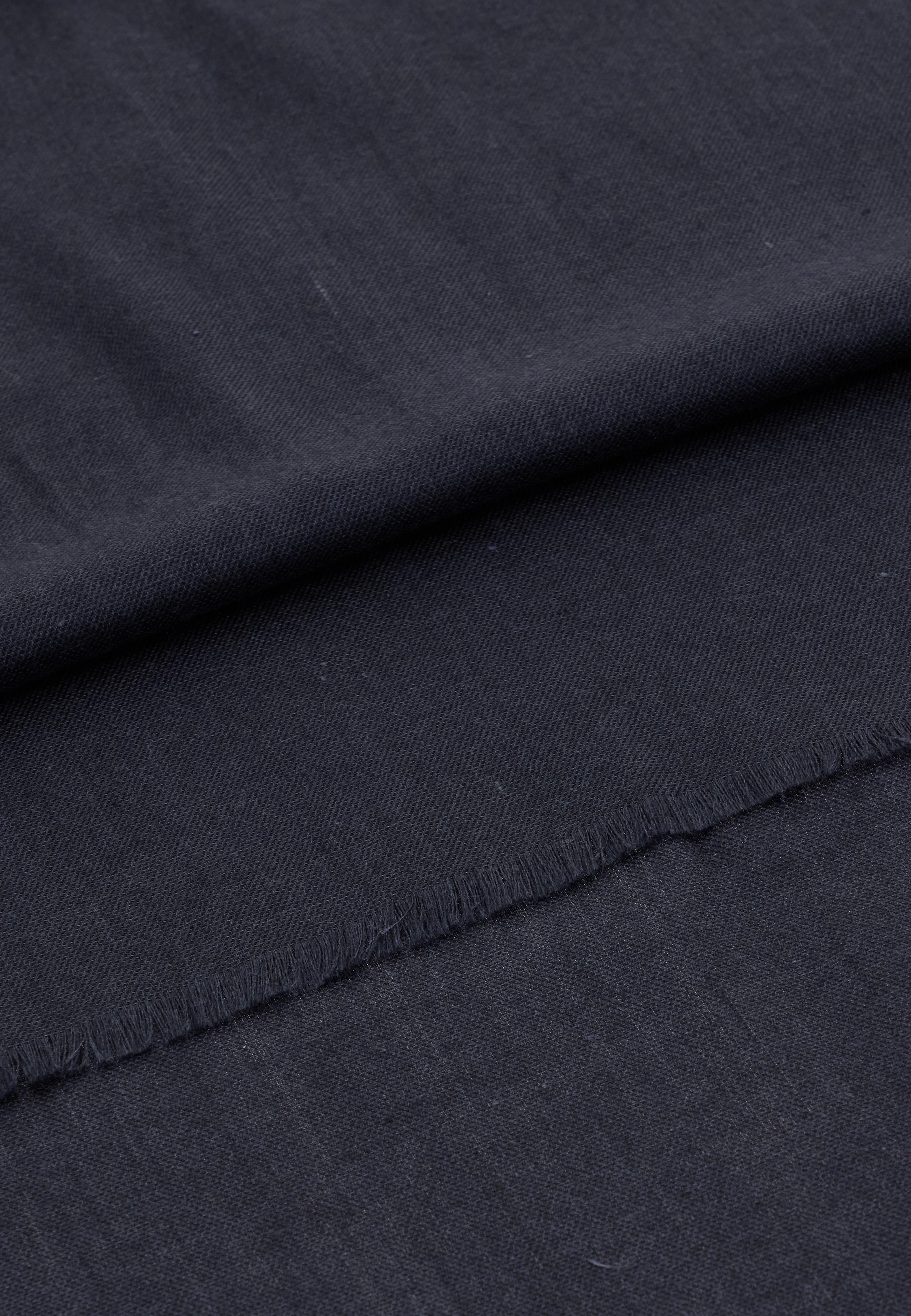 Herringbone Wool Scarf Blue, Navy blue, medium