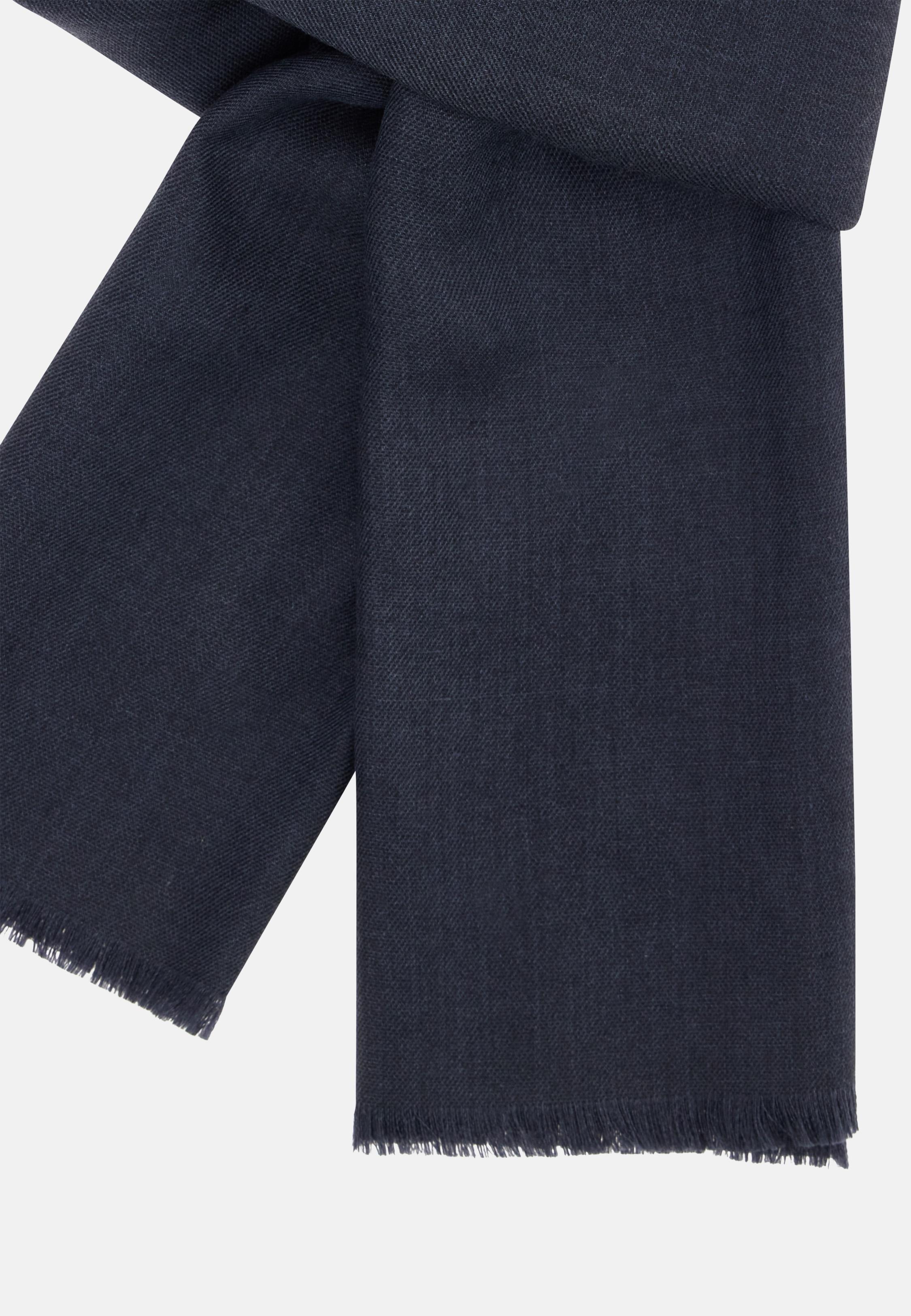 Herringbone Wool Scarf Blue, Navy blue, large image number 1