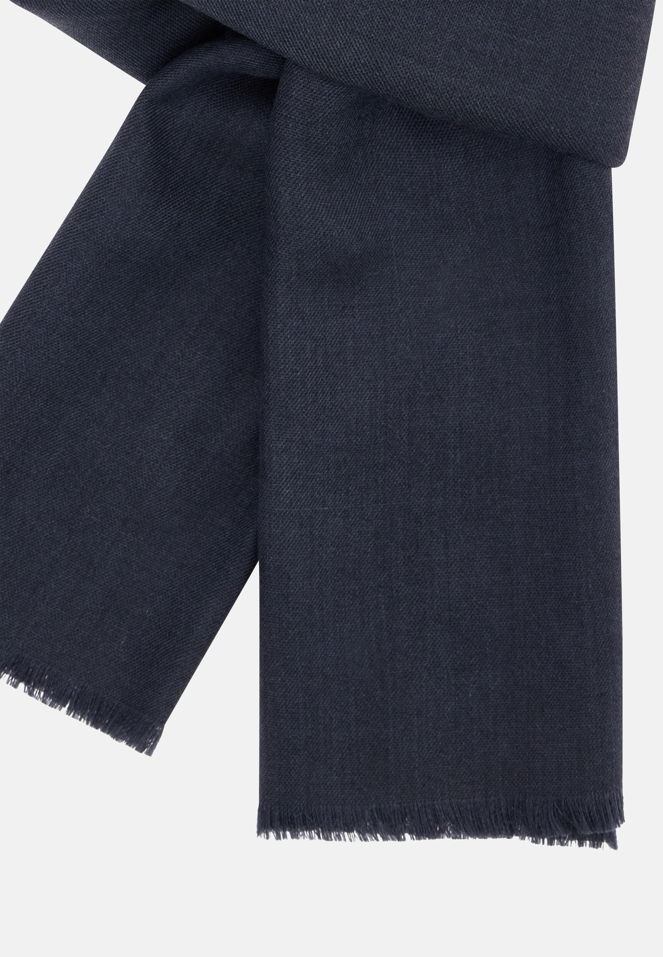 Herringbone Wool Scarf Blue, 3901_NAVY, medium