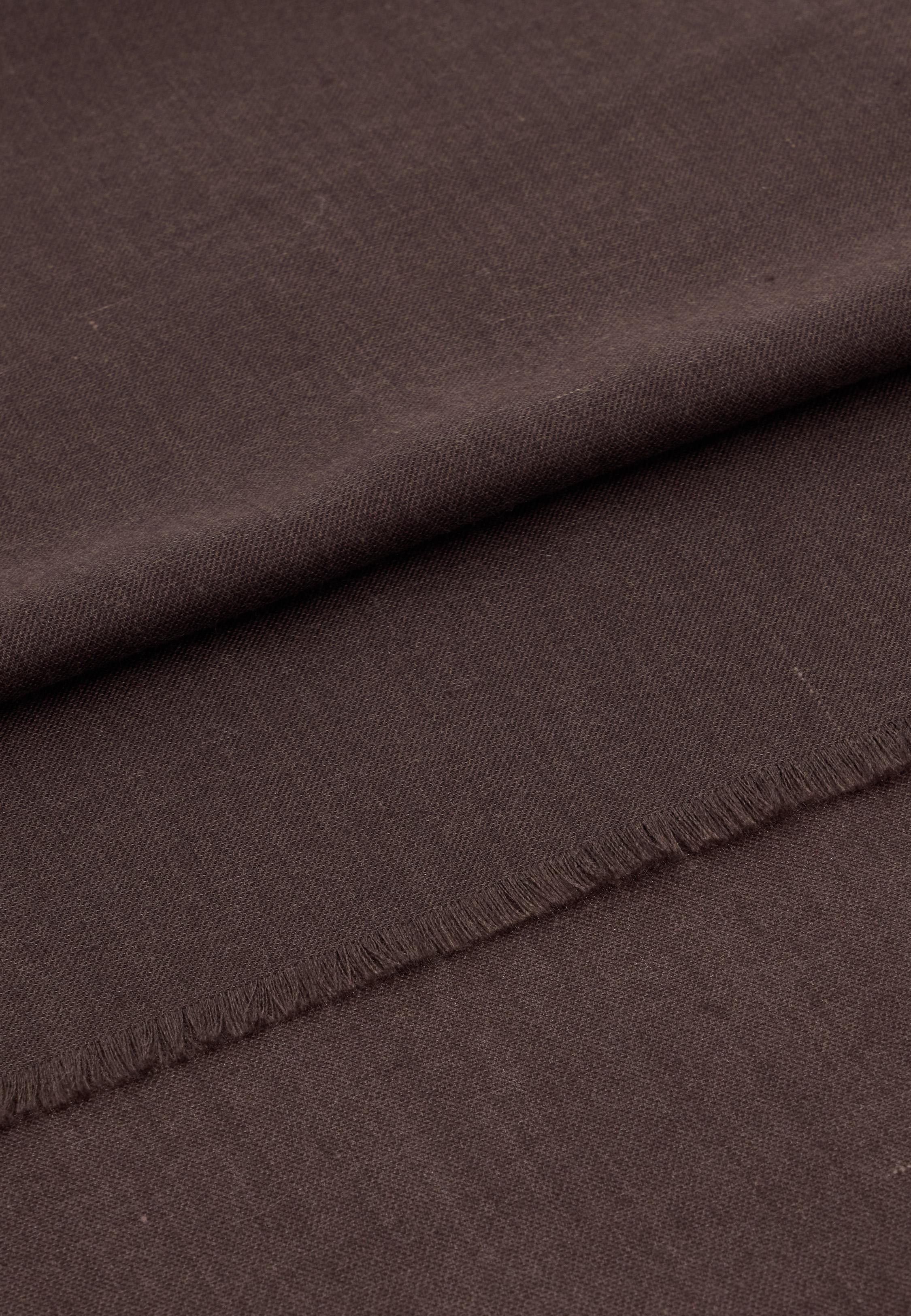 Herringbone Wool Scarf Brown, Dark brown, large image number 0