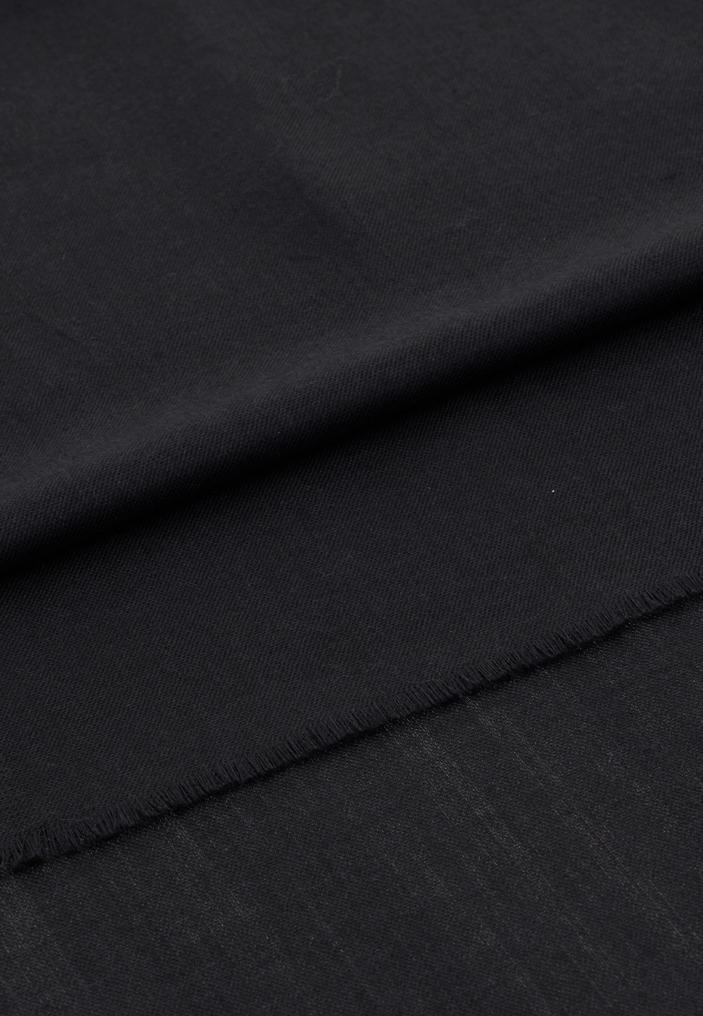 BLACK Herringbone Wool Scarf, Black, large image number 0