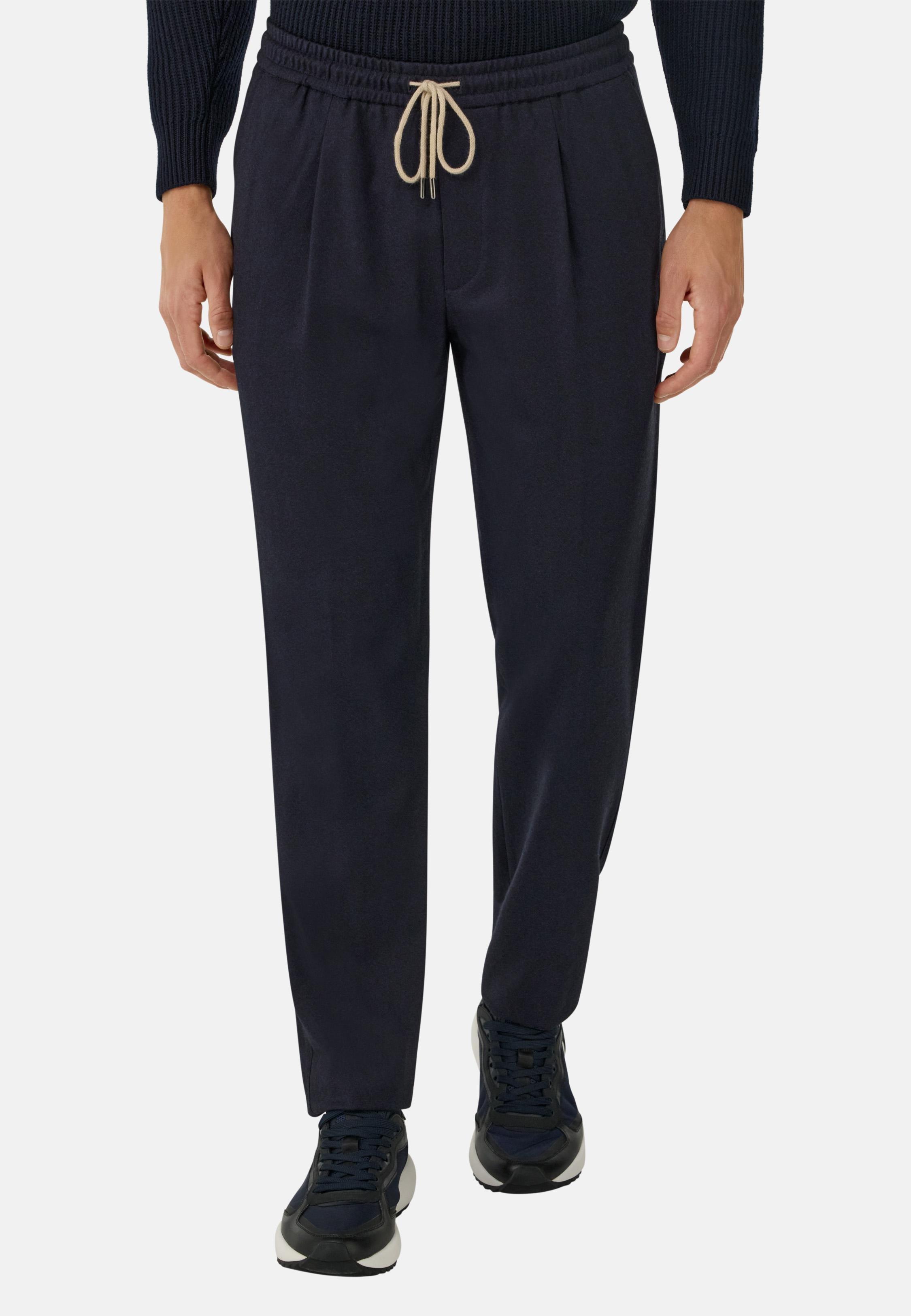 City Trousers In Flannel Blue, Navy blue, medium