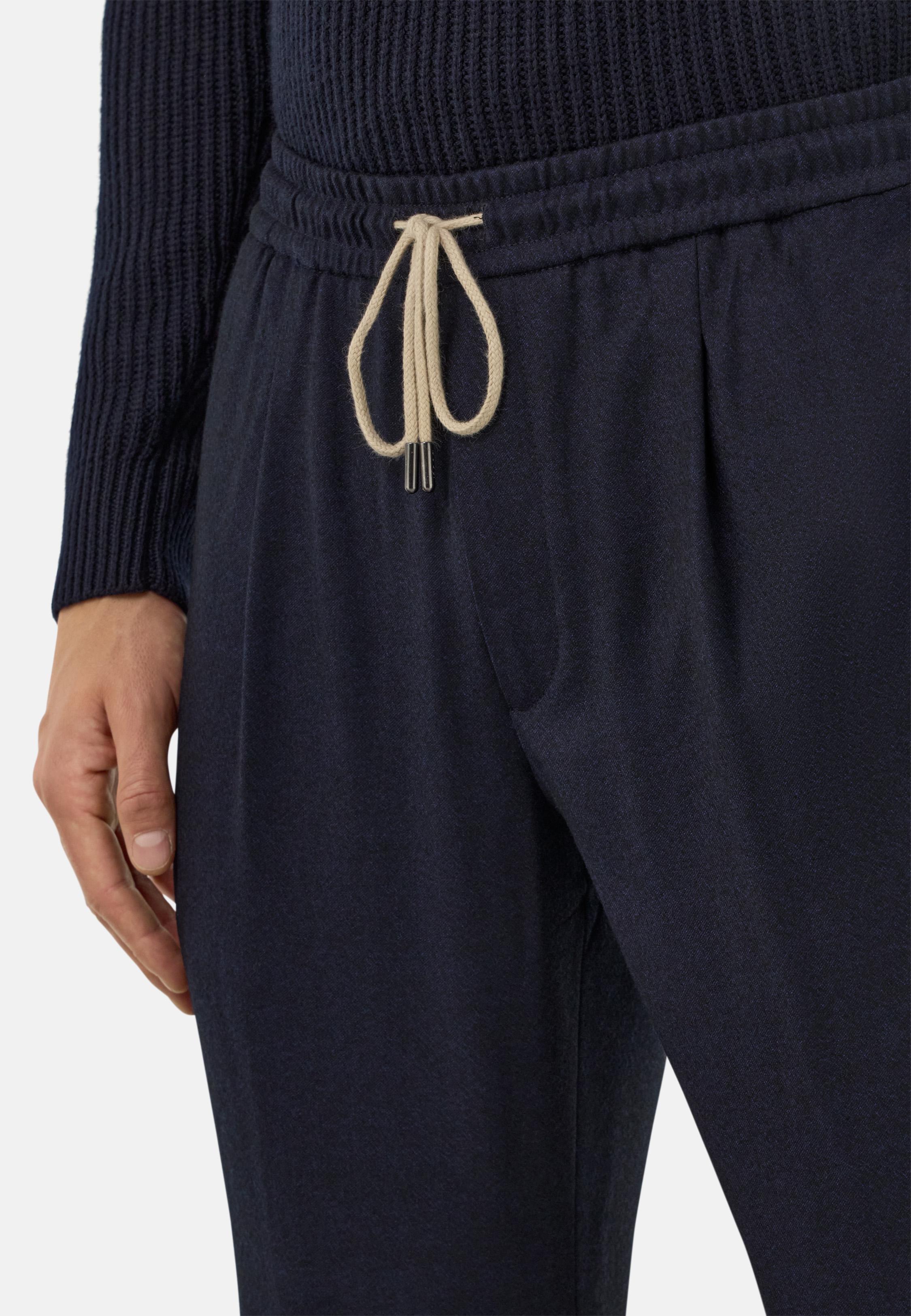 City Trousers In Flannel Blue, Navy blue, large image number 3