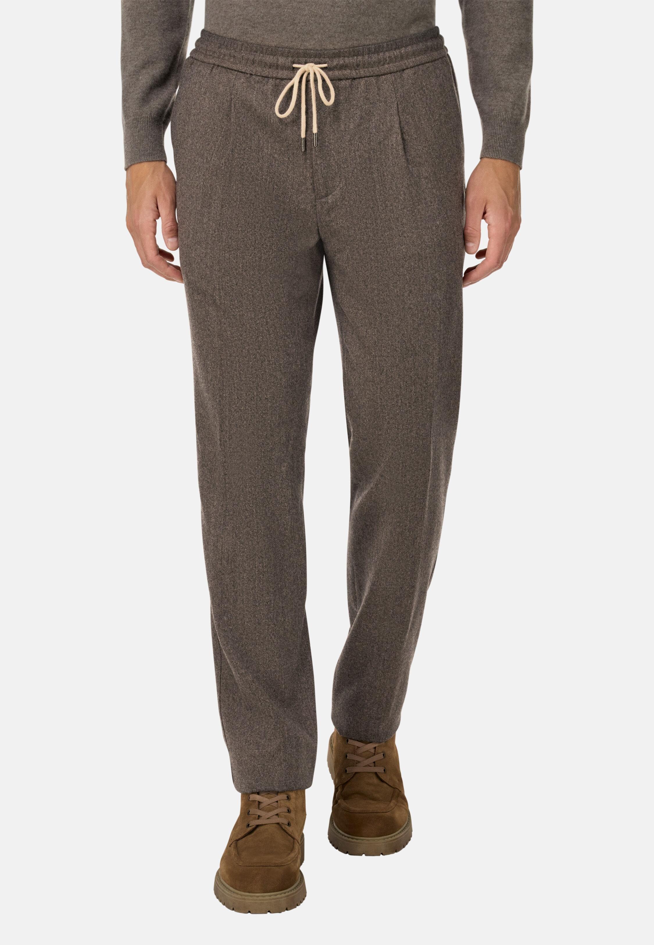 City Trousers In Flannel Brown, Taupe, large image number 0